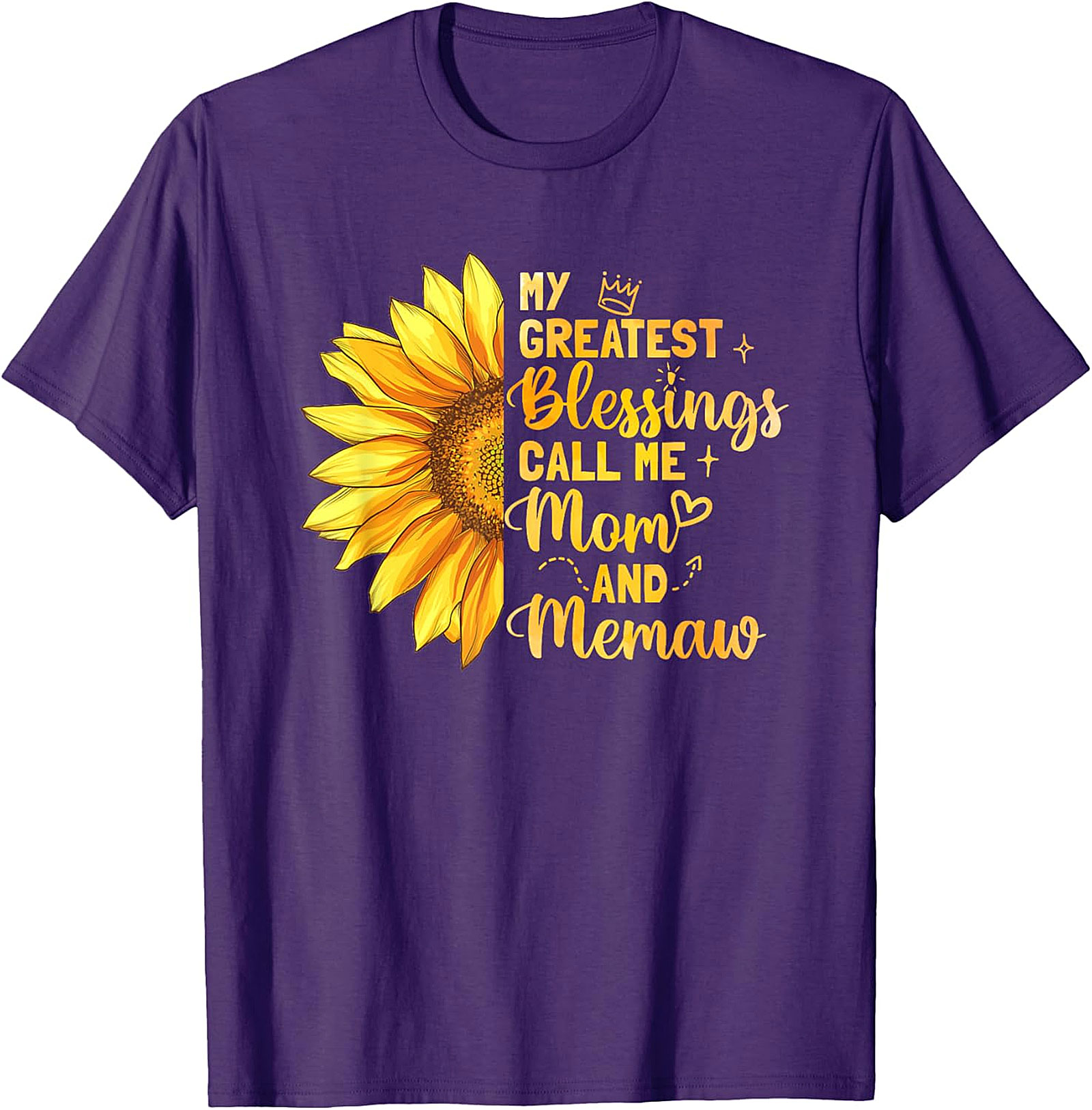  Mom and Memaw Sunflower T-shirt My Greatest Blessings Tee