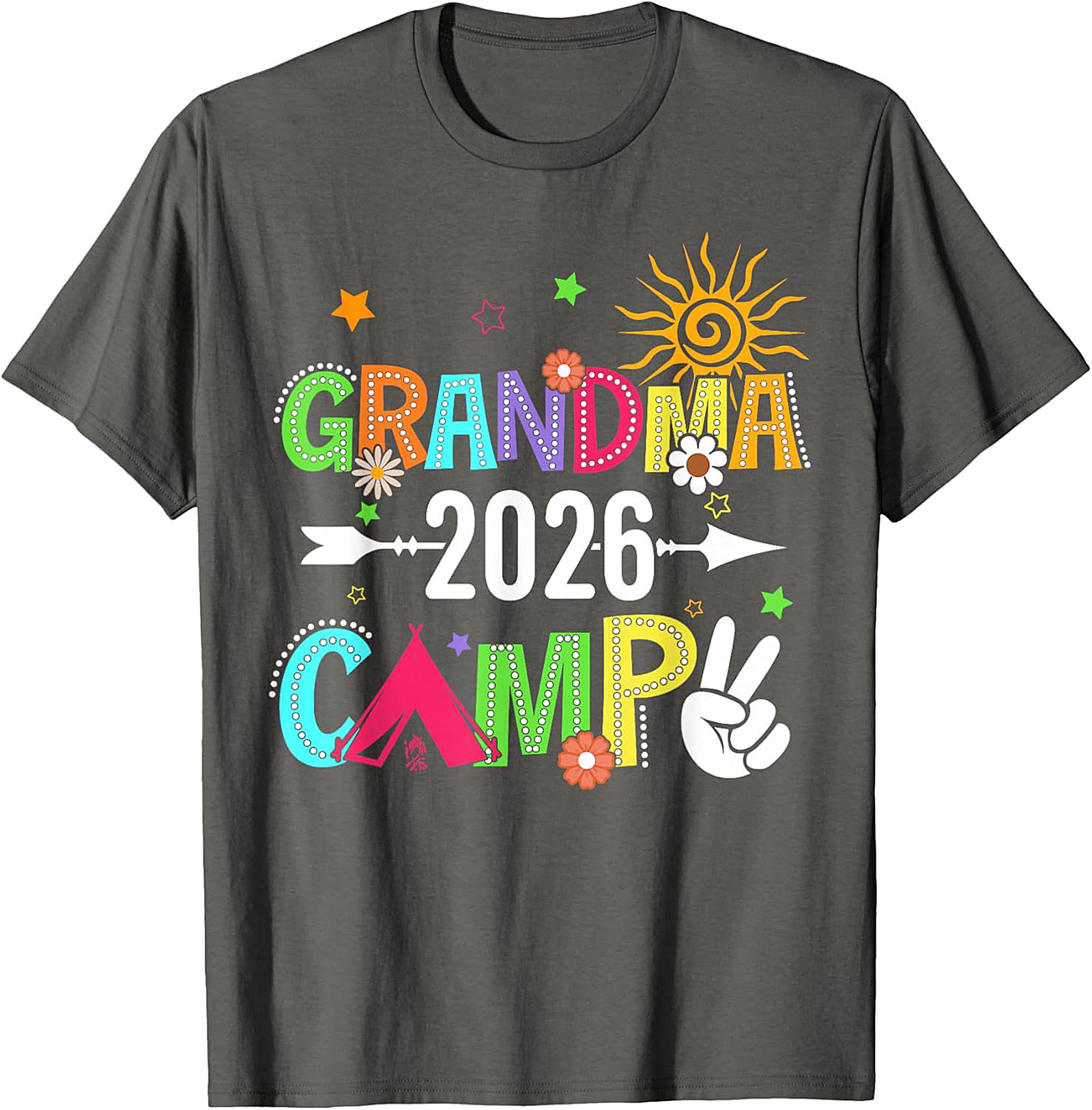 Grandma Camp 2026 T-shirt | Vibrant Boho Graphic Tee
