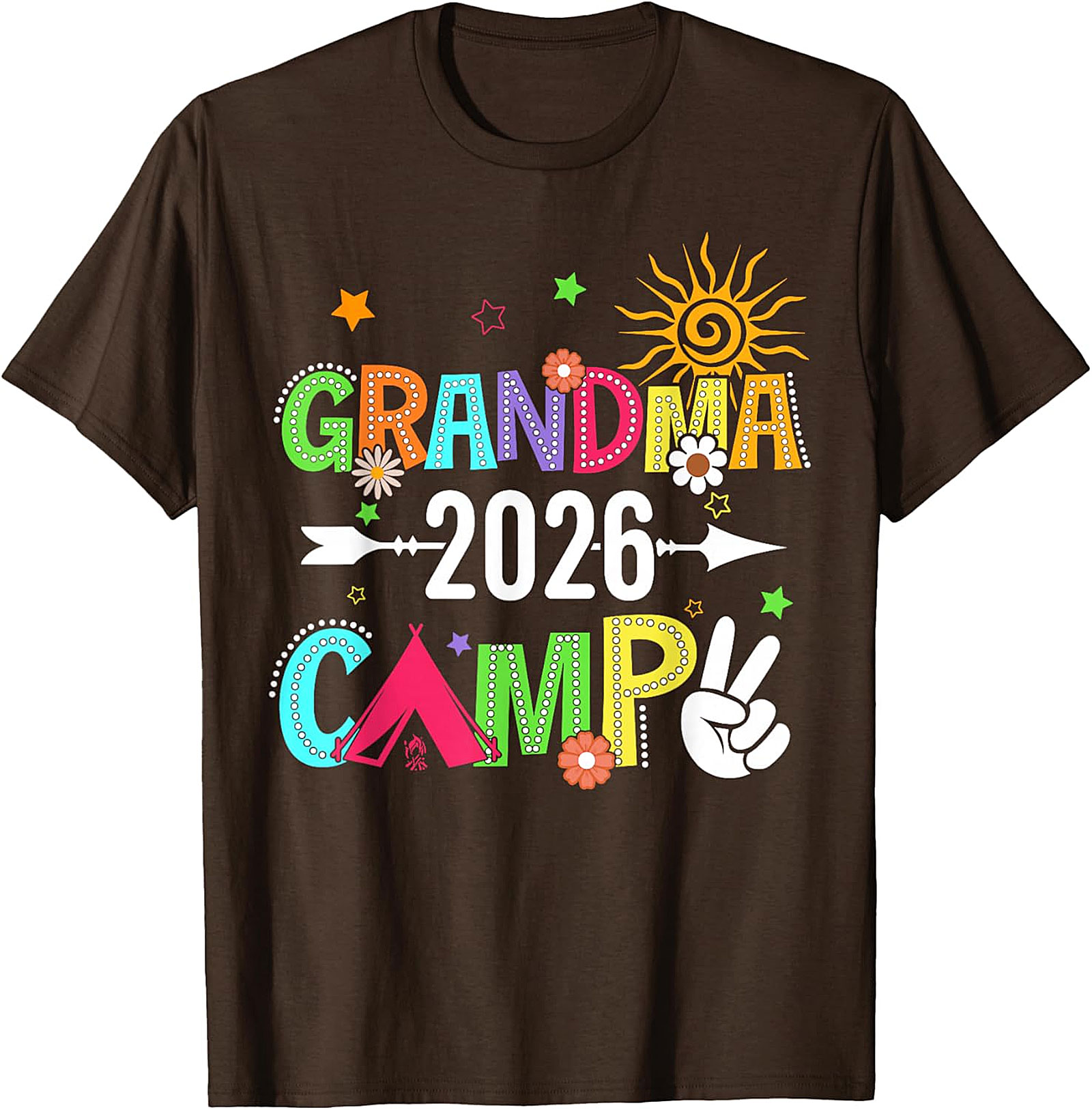 Grandma Camp 2026 T-shirt | Vibrant Boho Graphic Tee