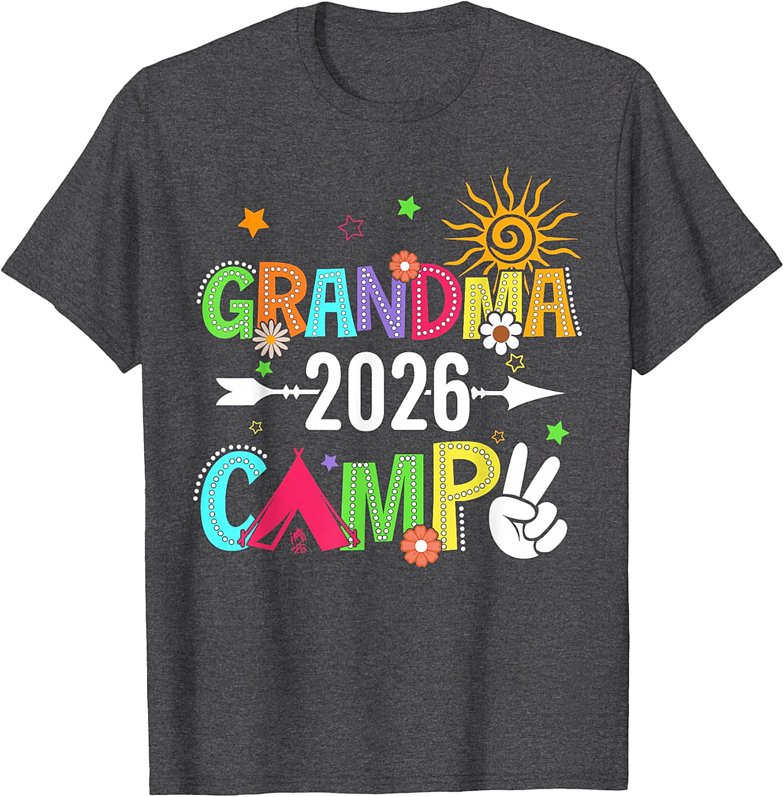 Grandma Camp 2026 T-shirt | Vibrant Boho Graphic Tee