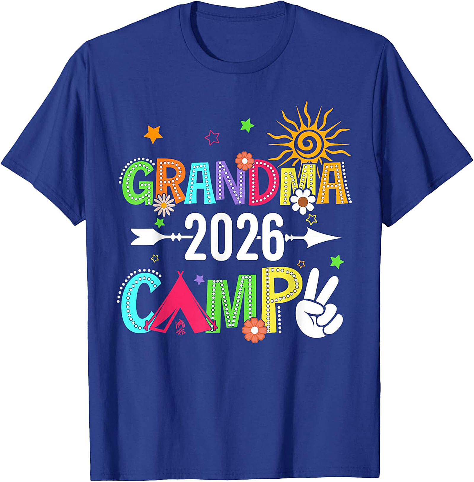 Grandma Camp 2026 T-shirt | Vibrant Boho Graphic Tee