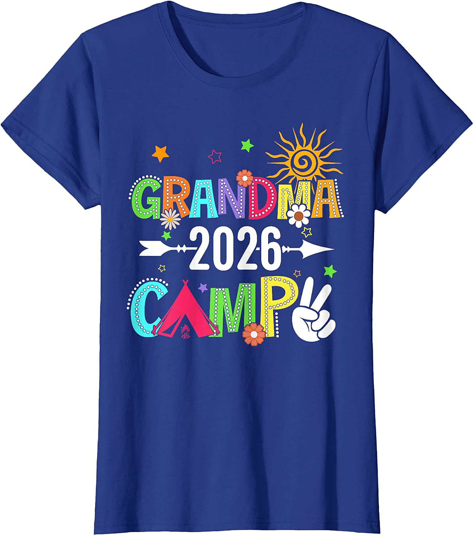 Grandma Camp 2026 T-shirt | Vibrant Boho Graphic Tee