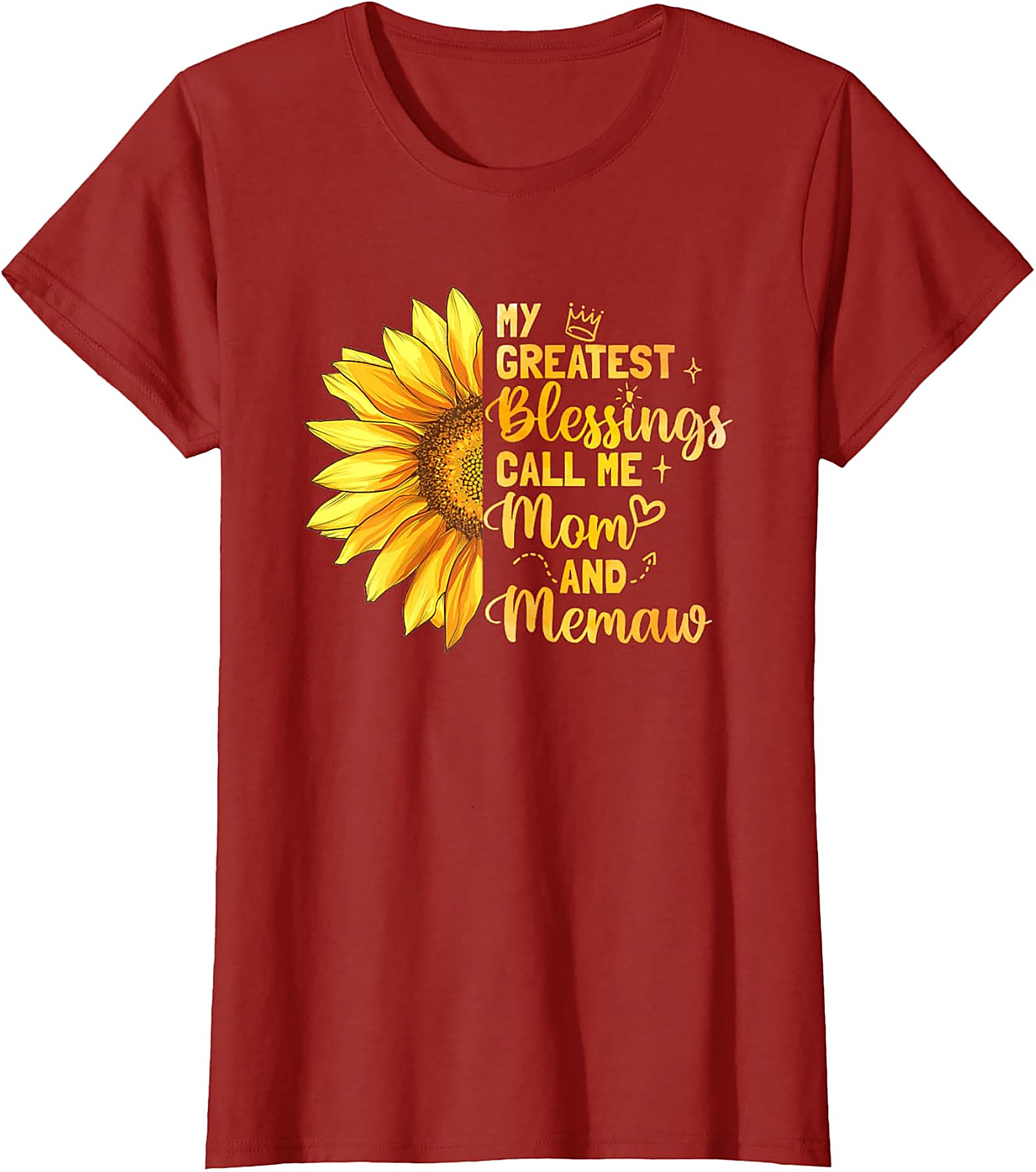  Mom and Memaw Sunflower T-shirt My Greatest Blessings Tee