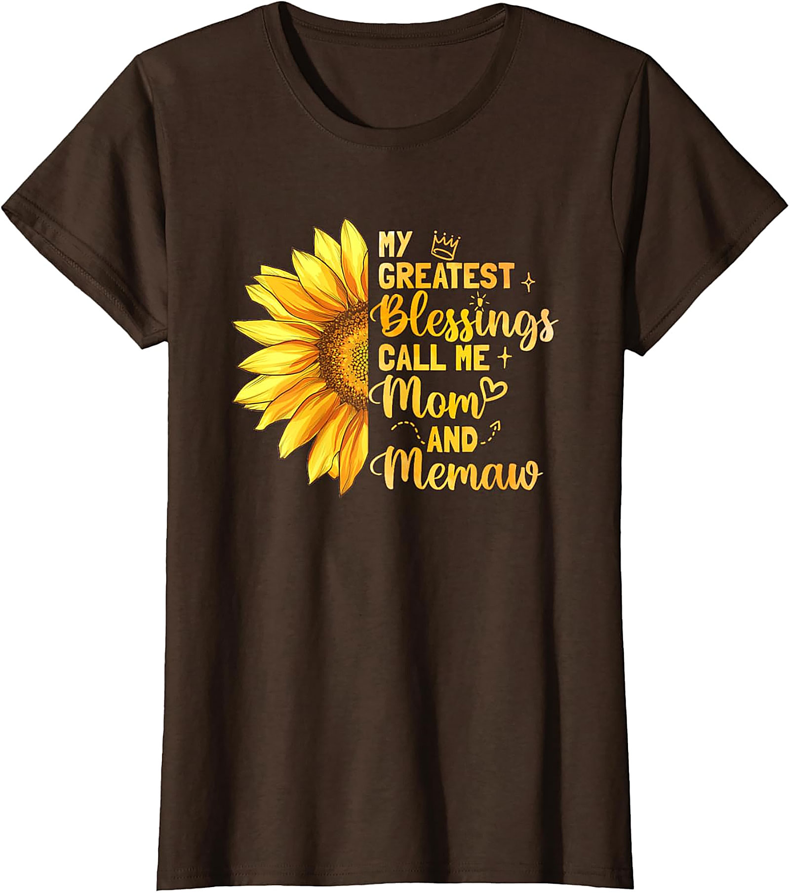  Mom and Memaw Sunflower T-shirt My Greatest Blessings Tee