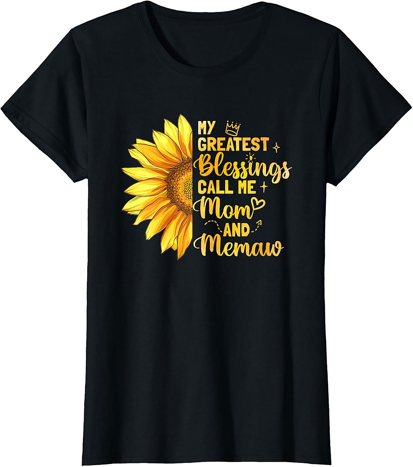  Mom and Memaw Sunflower T-shirt My Greatest Blessings Tee