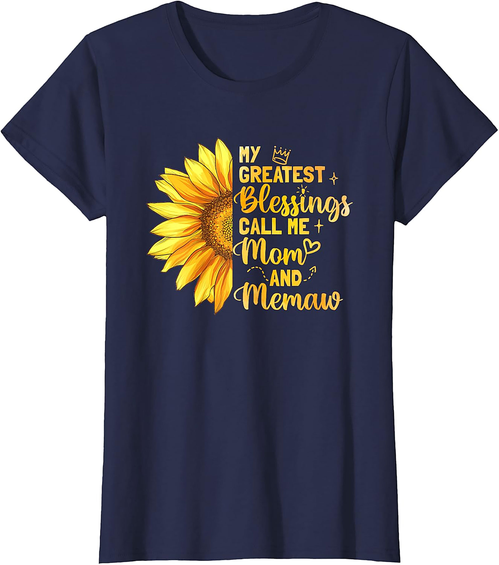  Mom and Memaw Sunflower T-shirt My Greatest Blessings Tee