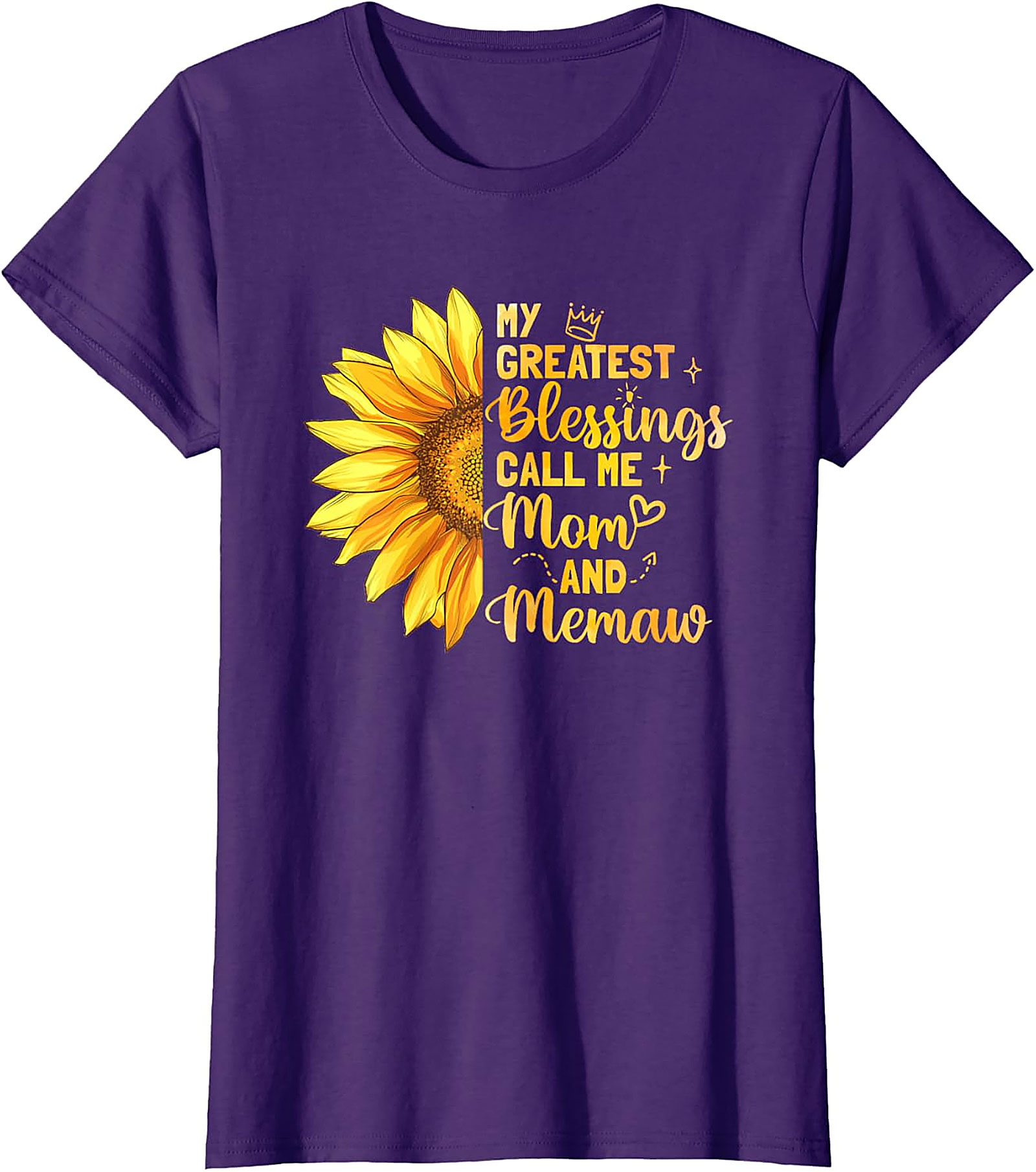  Mom and Memaw Sunflower T-shirt My Greatest Blessings Tee
