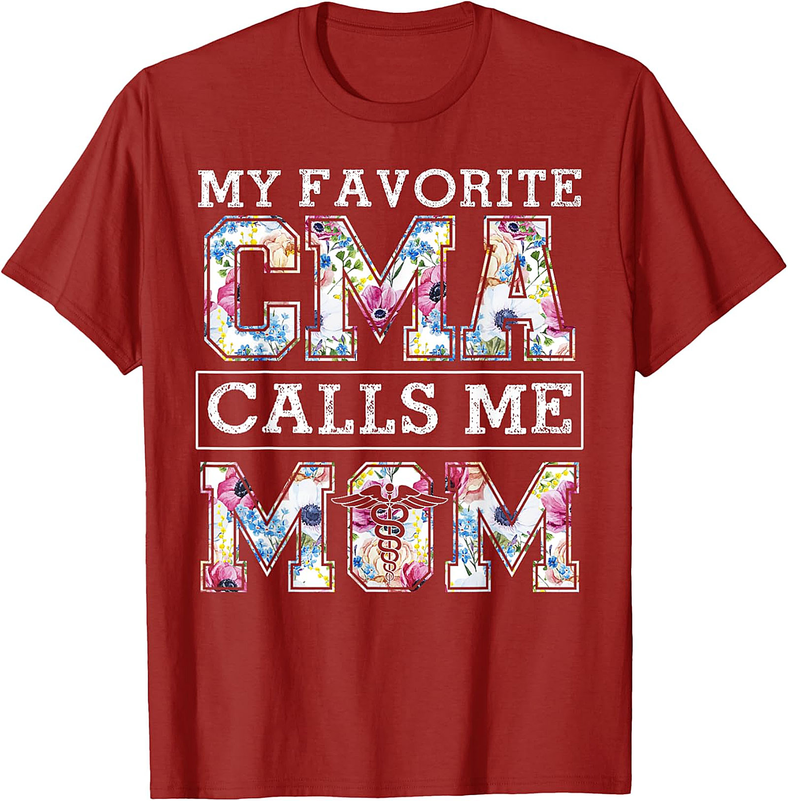  My Favorite CMA Calls Me Mom Floral T-Shirt Gift for Mom