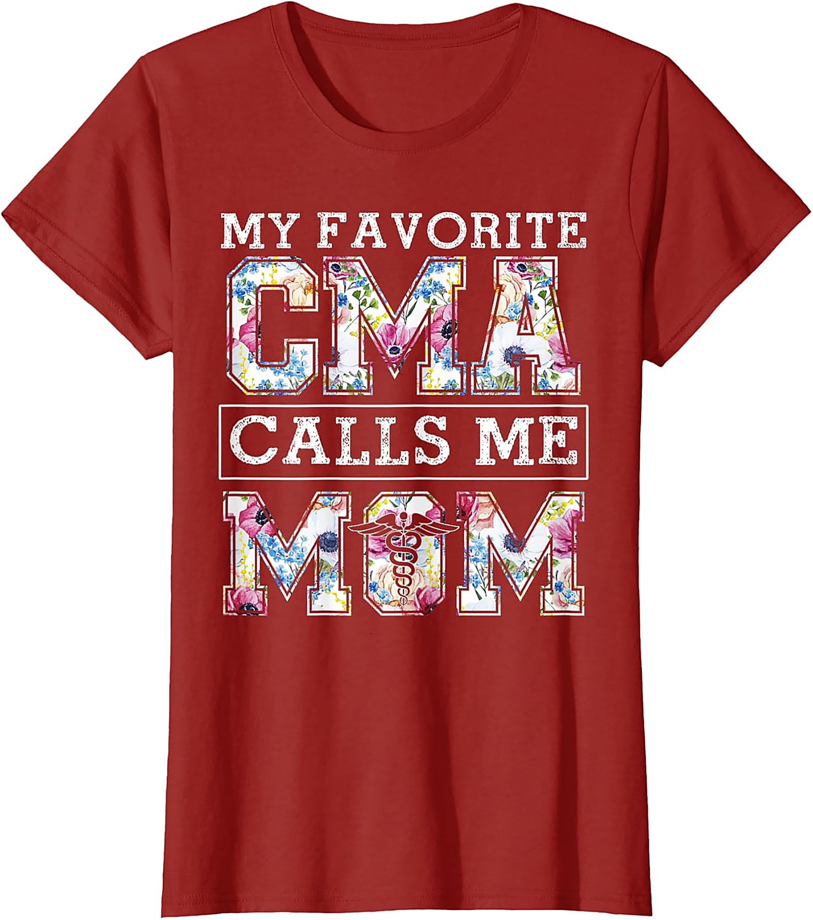  My Favorite CMA Calls Me Mom Floral T-Shirt Gift for Mom