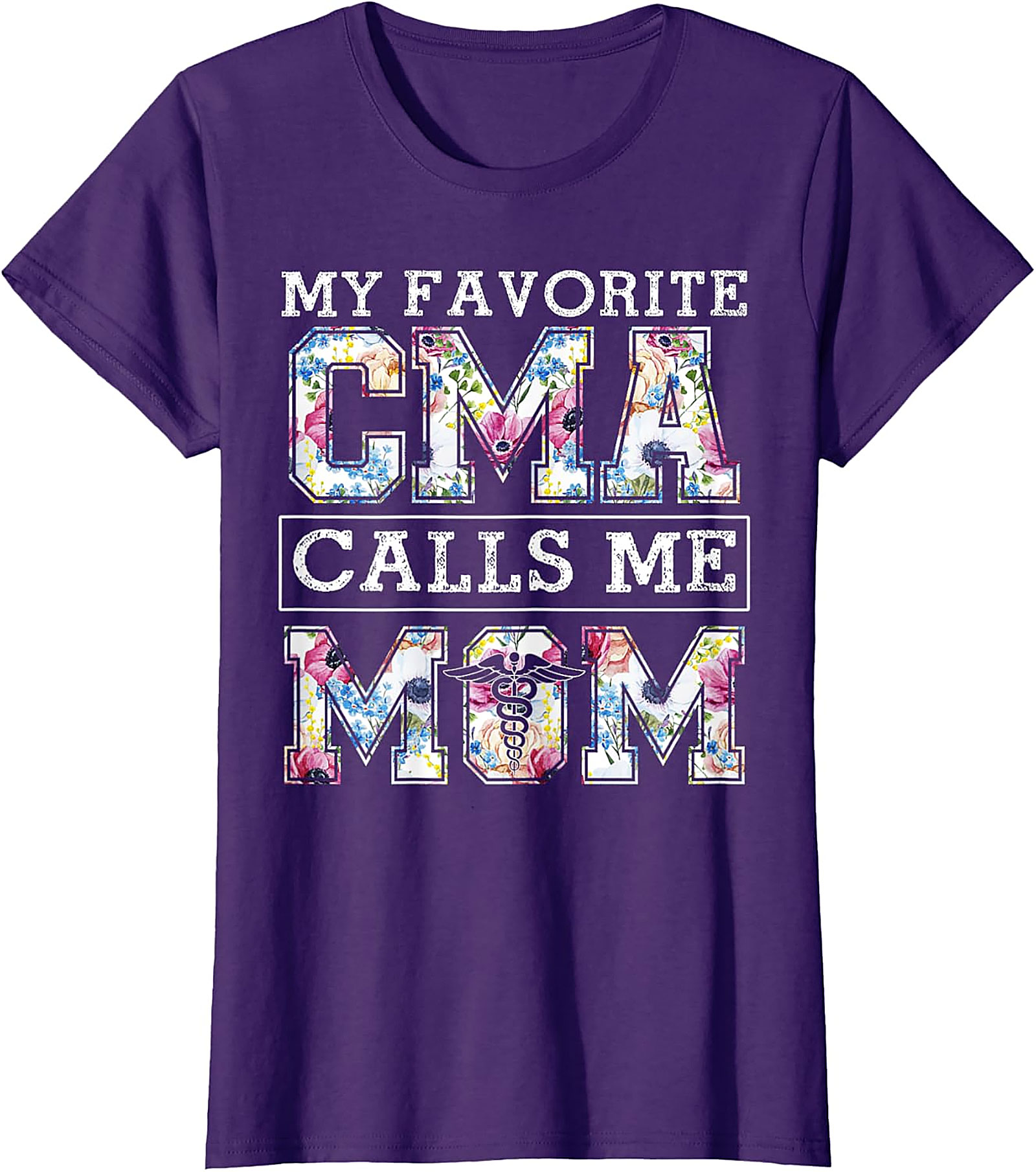  My Favorite CMA Calls Me Mom Floral T-Shirt Gift for Mom