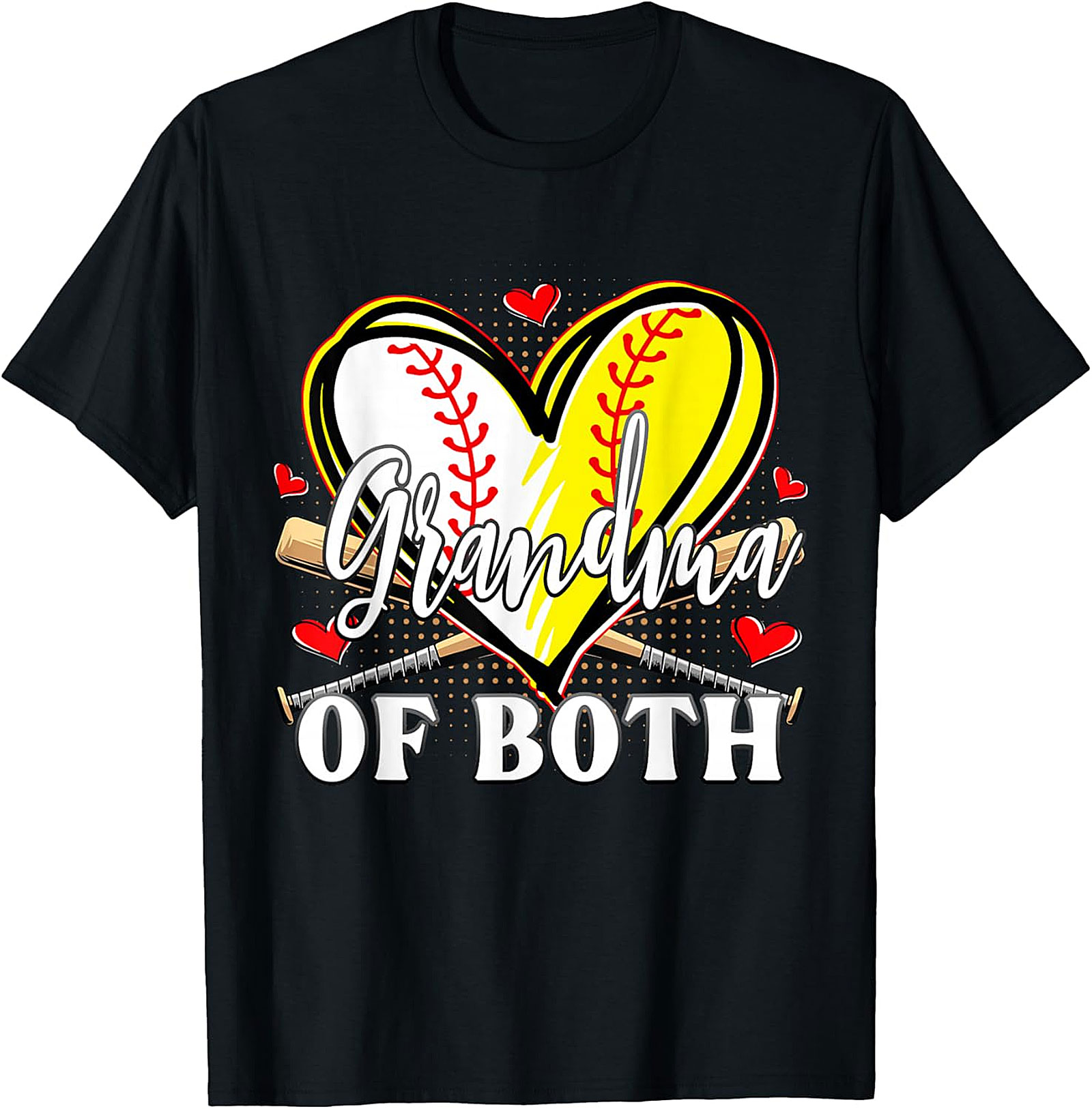 Grandma of Both Baseball & Softball T-Shirt | Sports Gift