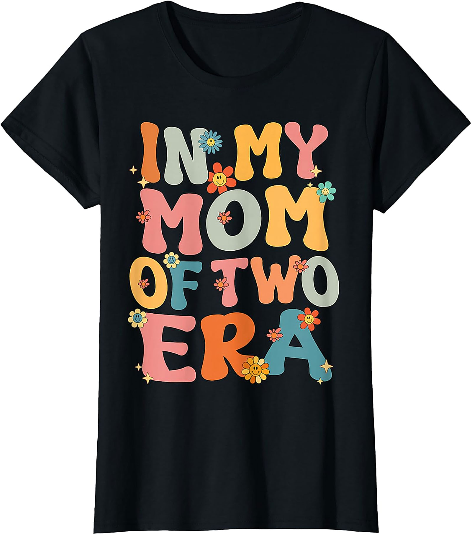  In My Mom of Two Era T-Shirt Groovy Retro Motherhood Tee