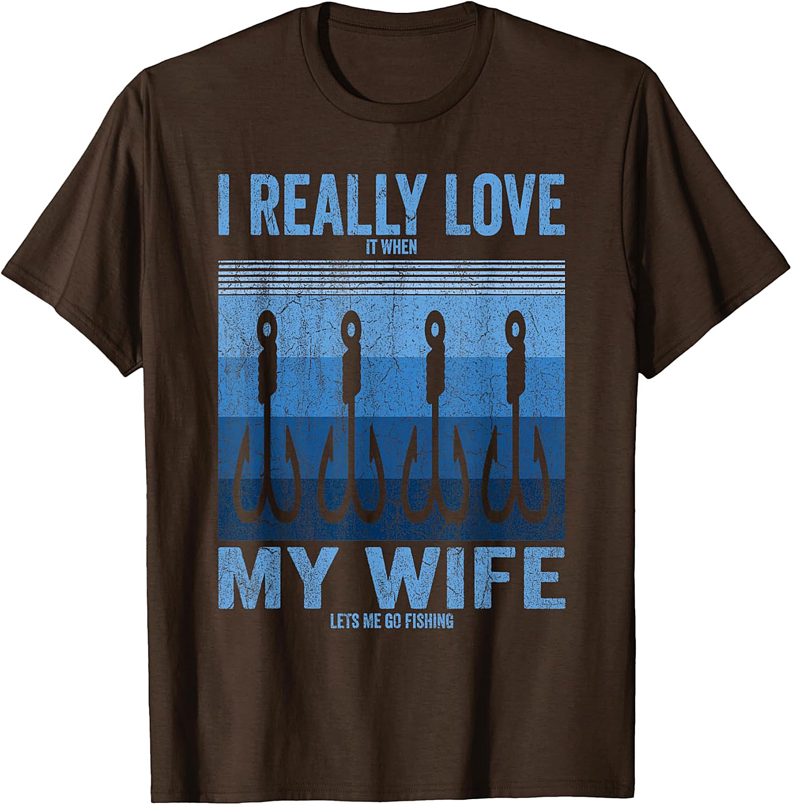 Funny Fishing Husband T-shirt | I Love My Wife Graphic Tee