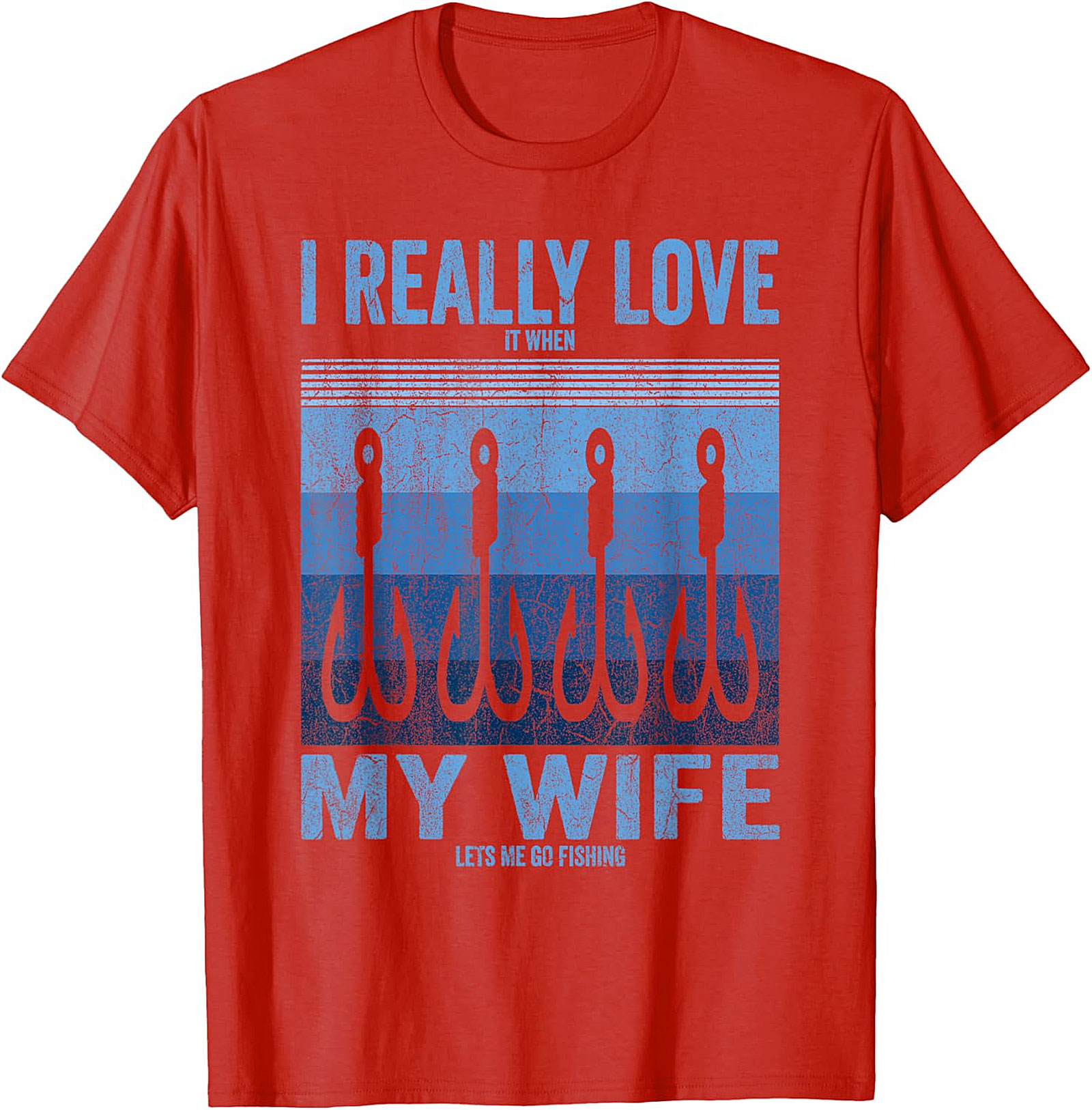 Funny Fishing Husband T-shirt | I Love My Wife Graphic Tee