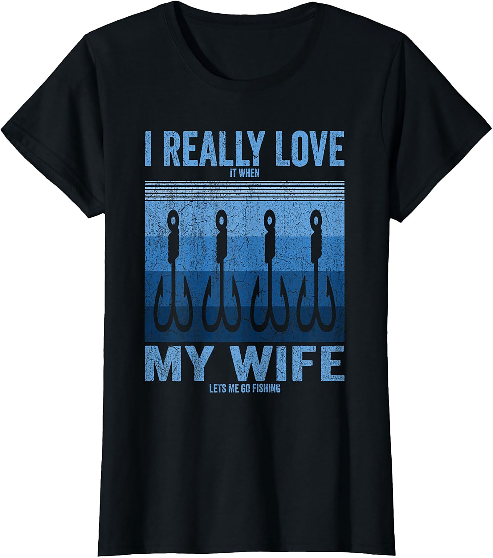 Funny Fishing Husband T-shirt | I Love My Wife Graphic Tee