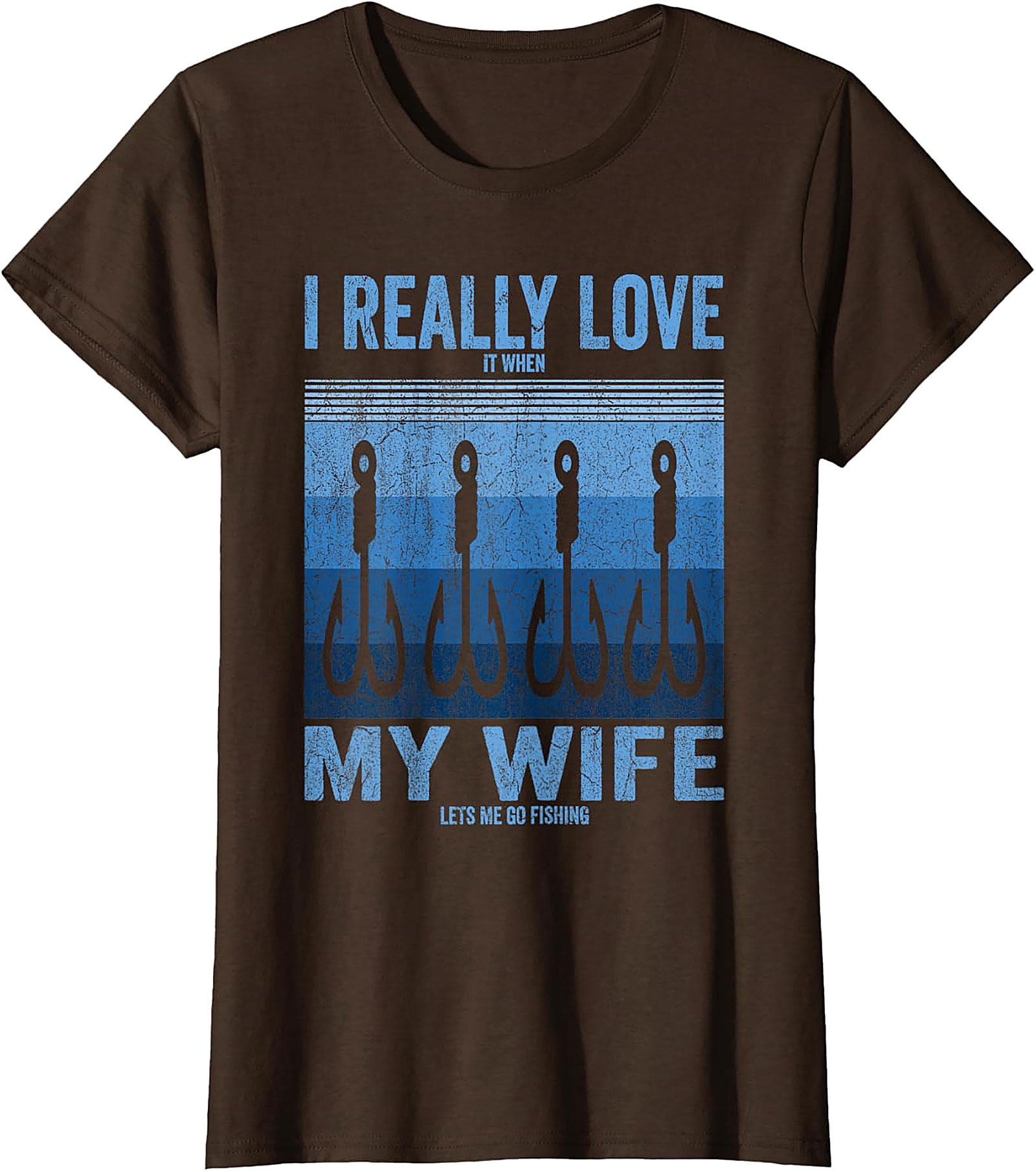 Funny Fishing Husband T-shirt | I Love My Wife Graphic Tee
