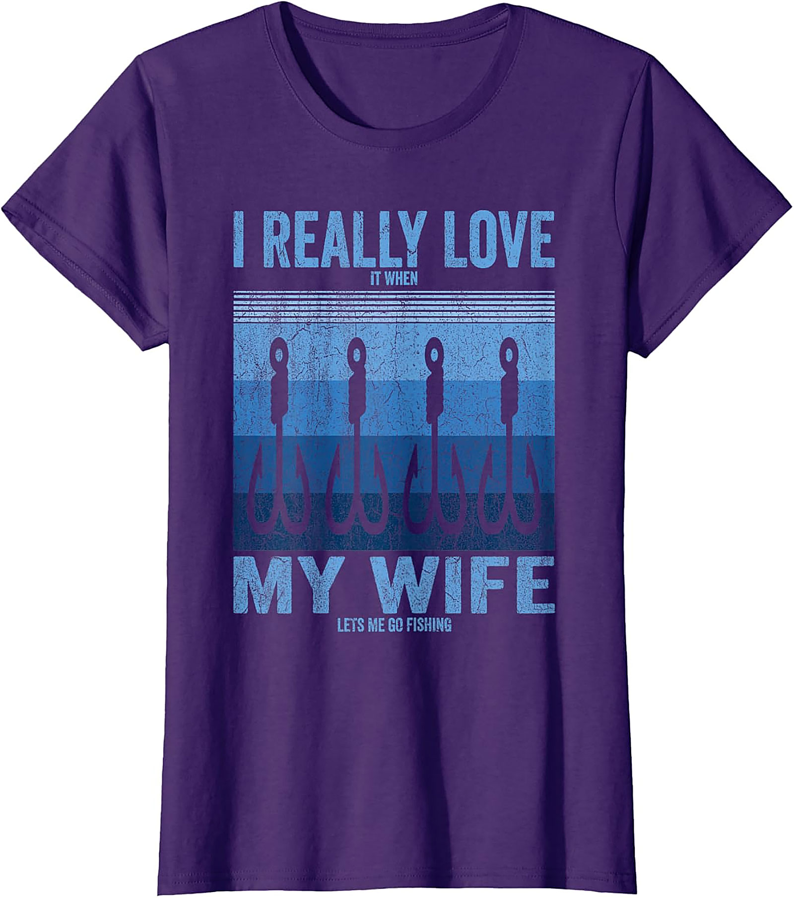 Funny Fishing Husband T-shirt | I Love My Wife Graphic Tee