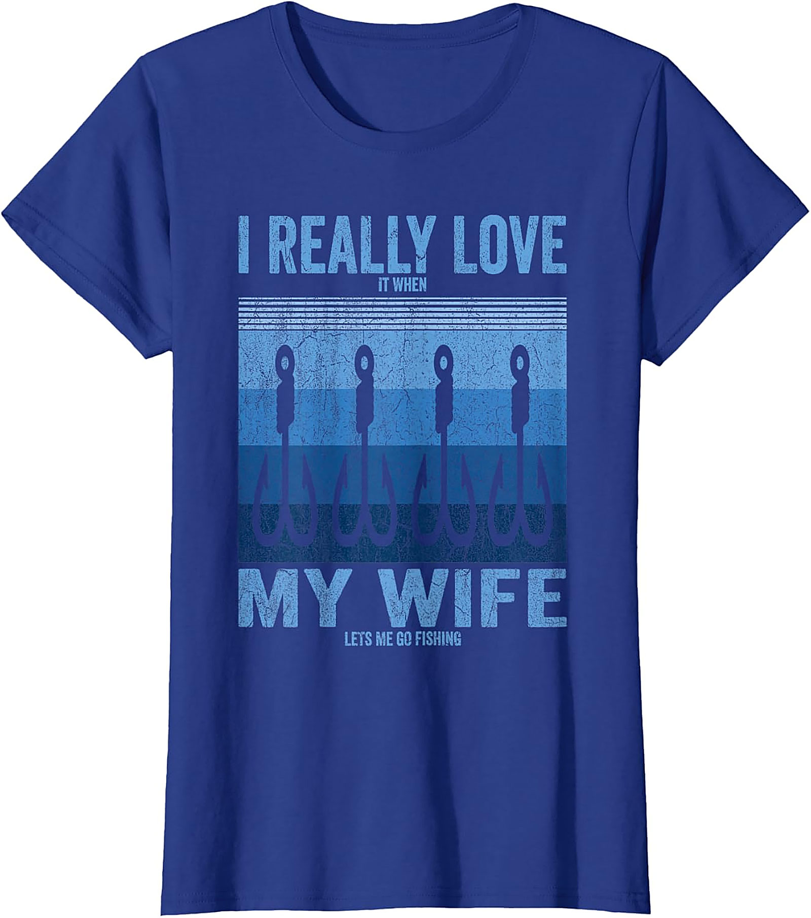 Funny Fishing Husband T-shirt | I Love My Wife Graphic Tee