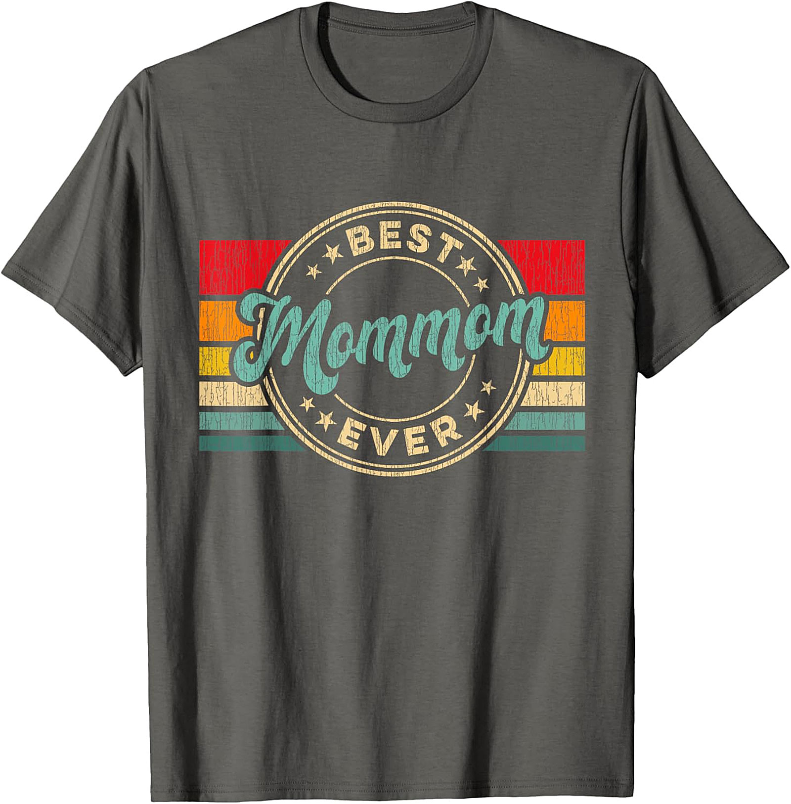  Best Mommom Ever Retro T-Shirt Vintage Graphic Tee Gift