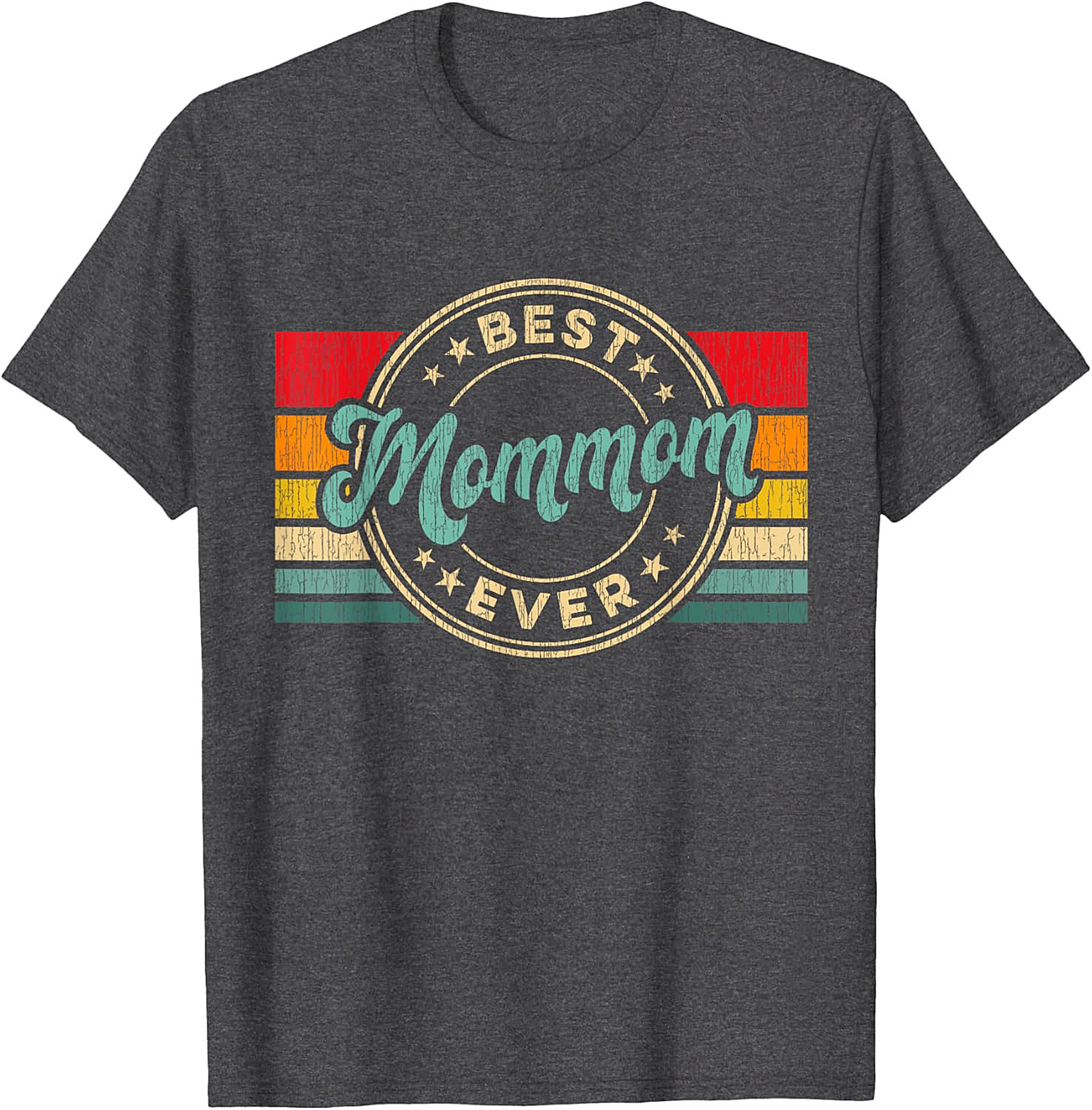  Best Mommom Ever Retro T-Shirt Vintage Graphic Tee Gift