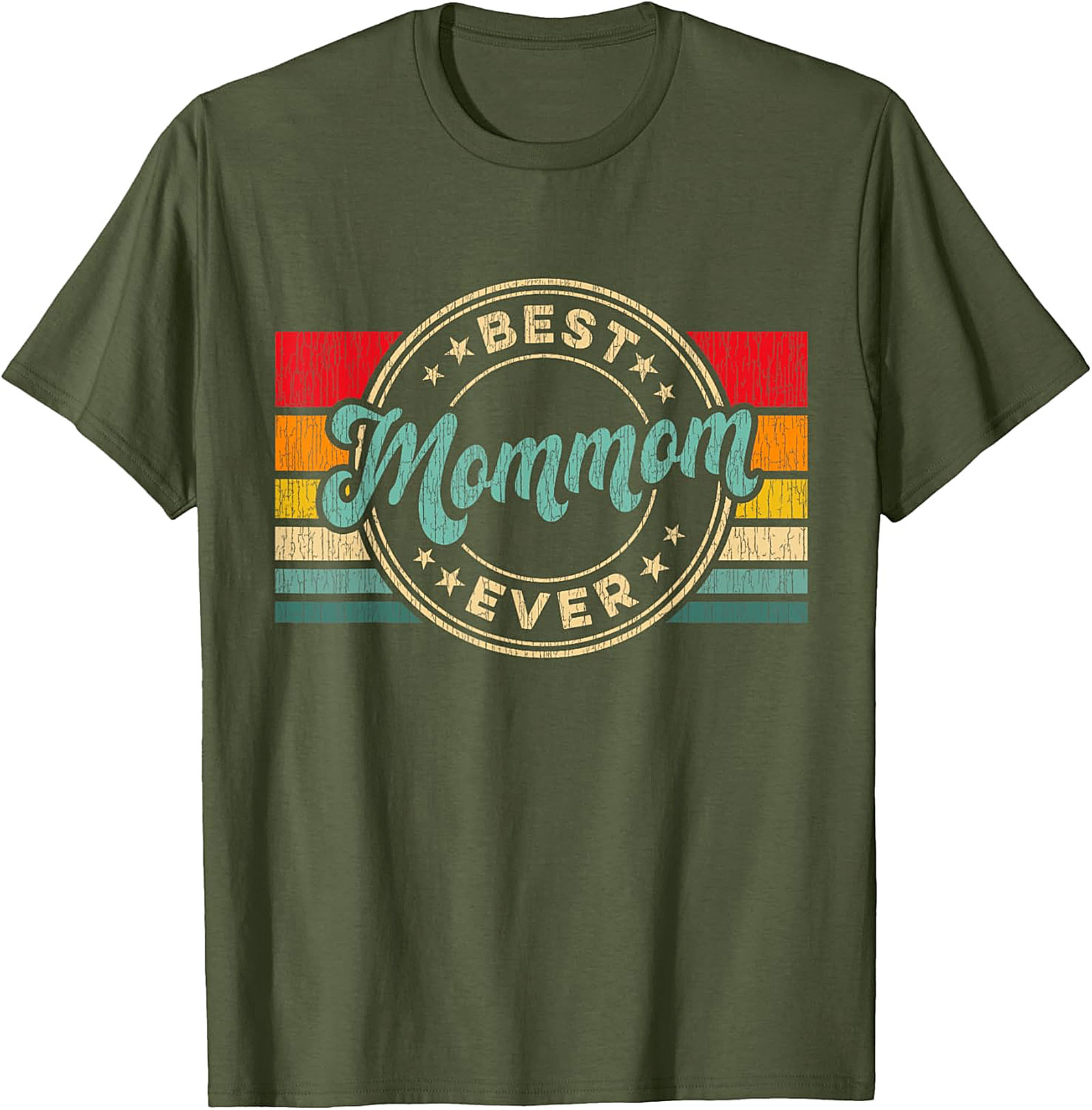  Best Mommom Ever Retro T-Shirt Vintage Graphic Tee Gift