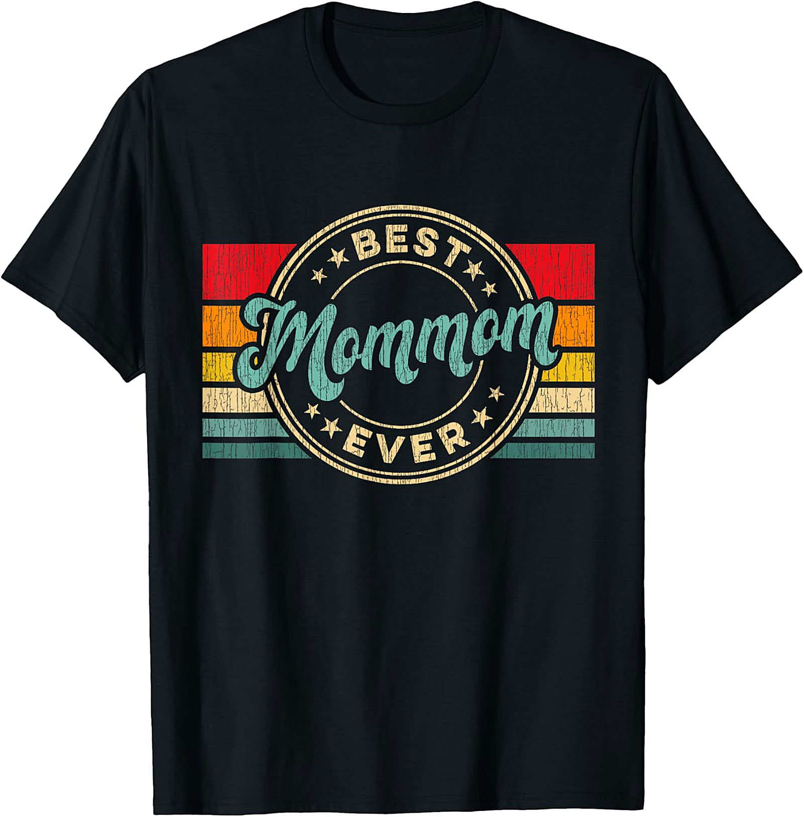 Best Mommom Ever Retro T-Shirt Vintage Graphic Tee Gift