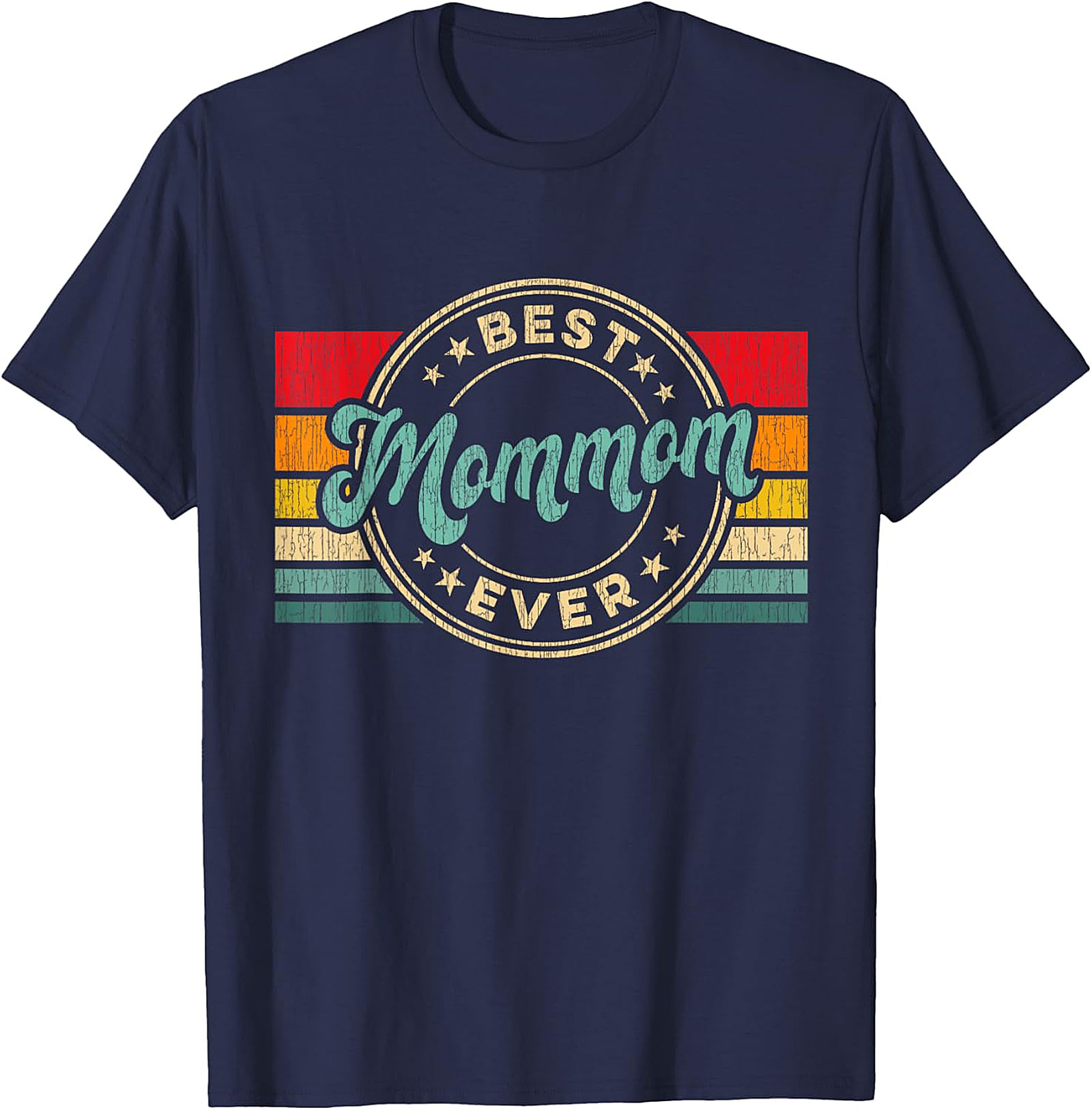  Best Mommom Ever Retro T-Shirt Vintage Graphic Tee Gift