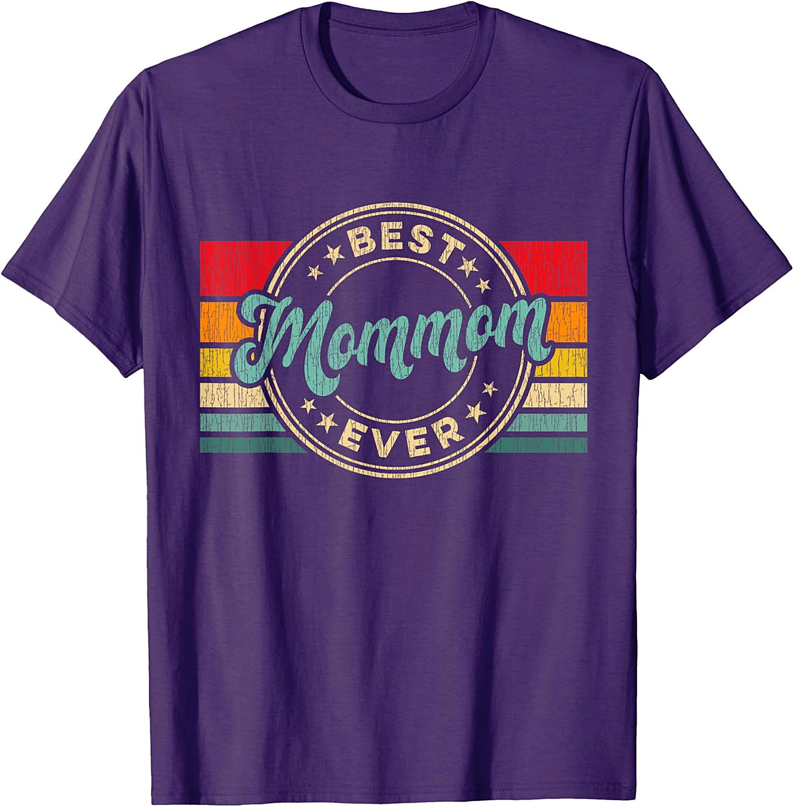  Best Mommom Ever Retro T-Shirt Vintage Graphic Tee Gift