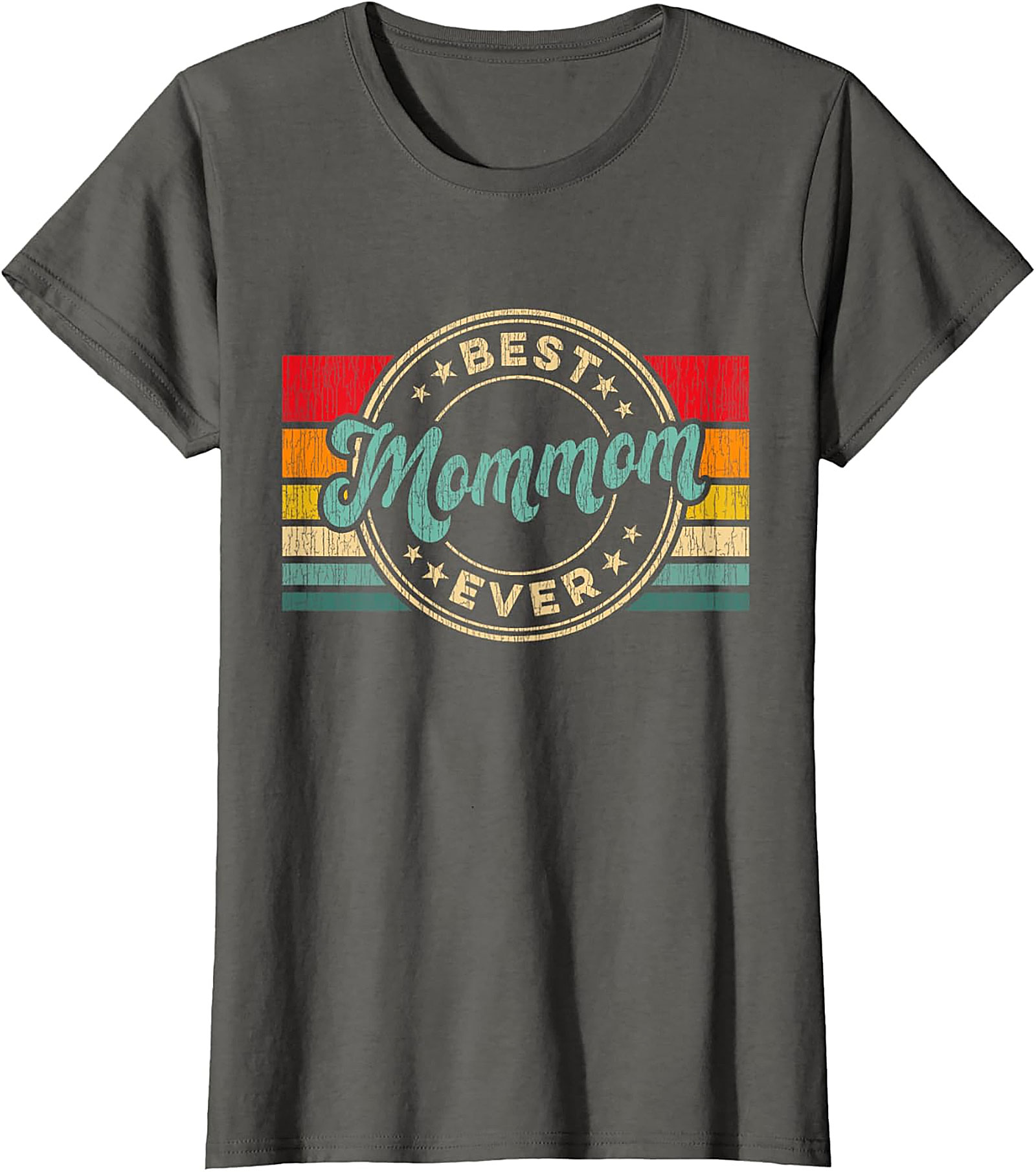  Best Mommom Ever Retro T-Shirt Vintage Graphic Tee Gift