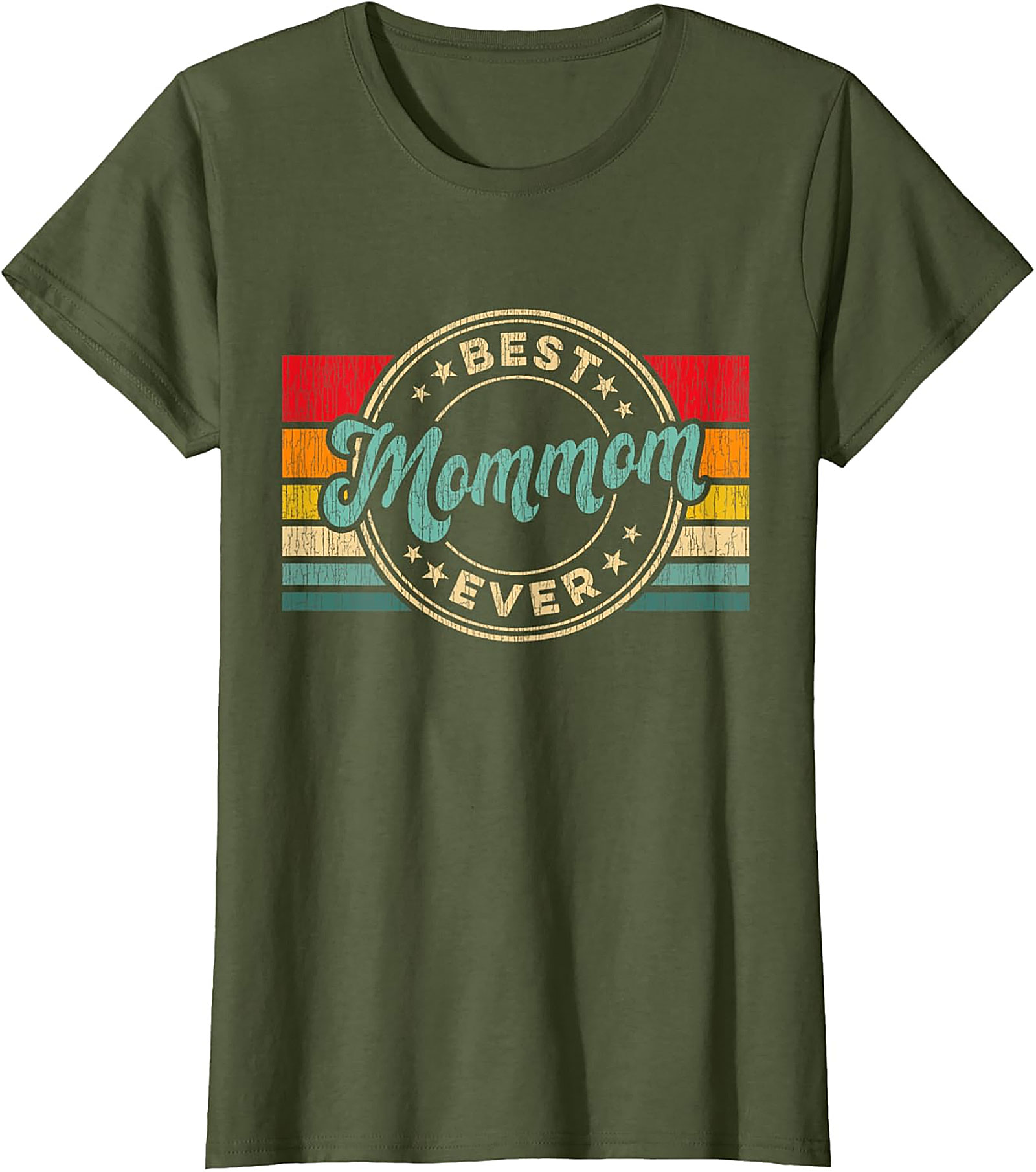  Best Mommom Ever Retro T-Shirt Vintage Graphic Tee Gift