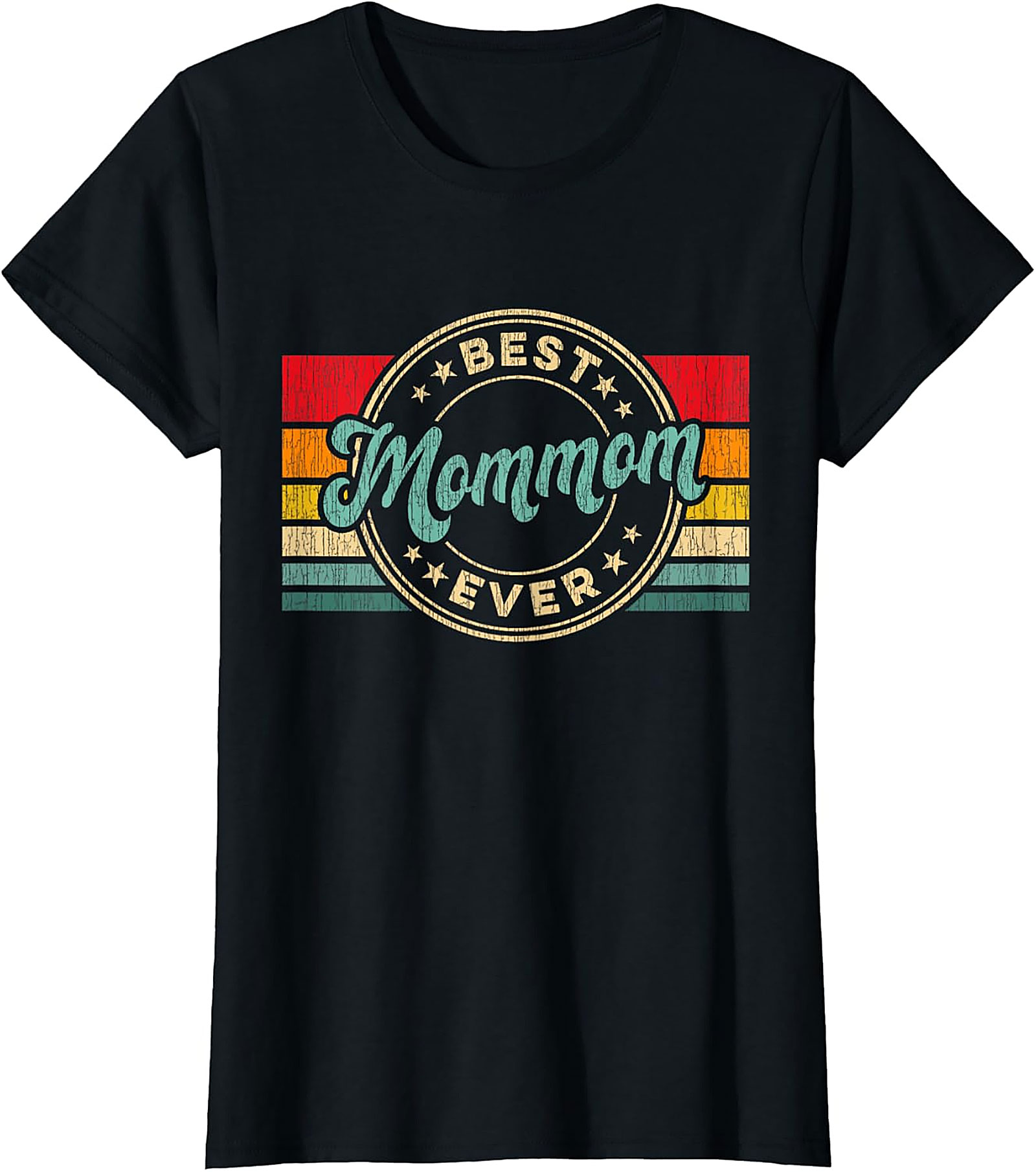  Best Mommom Ever Retro T-Shirt Vintage Graphic Tee Gift