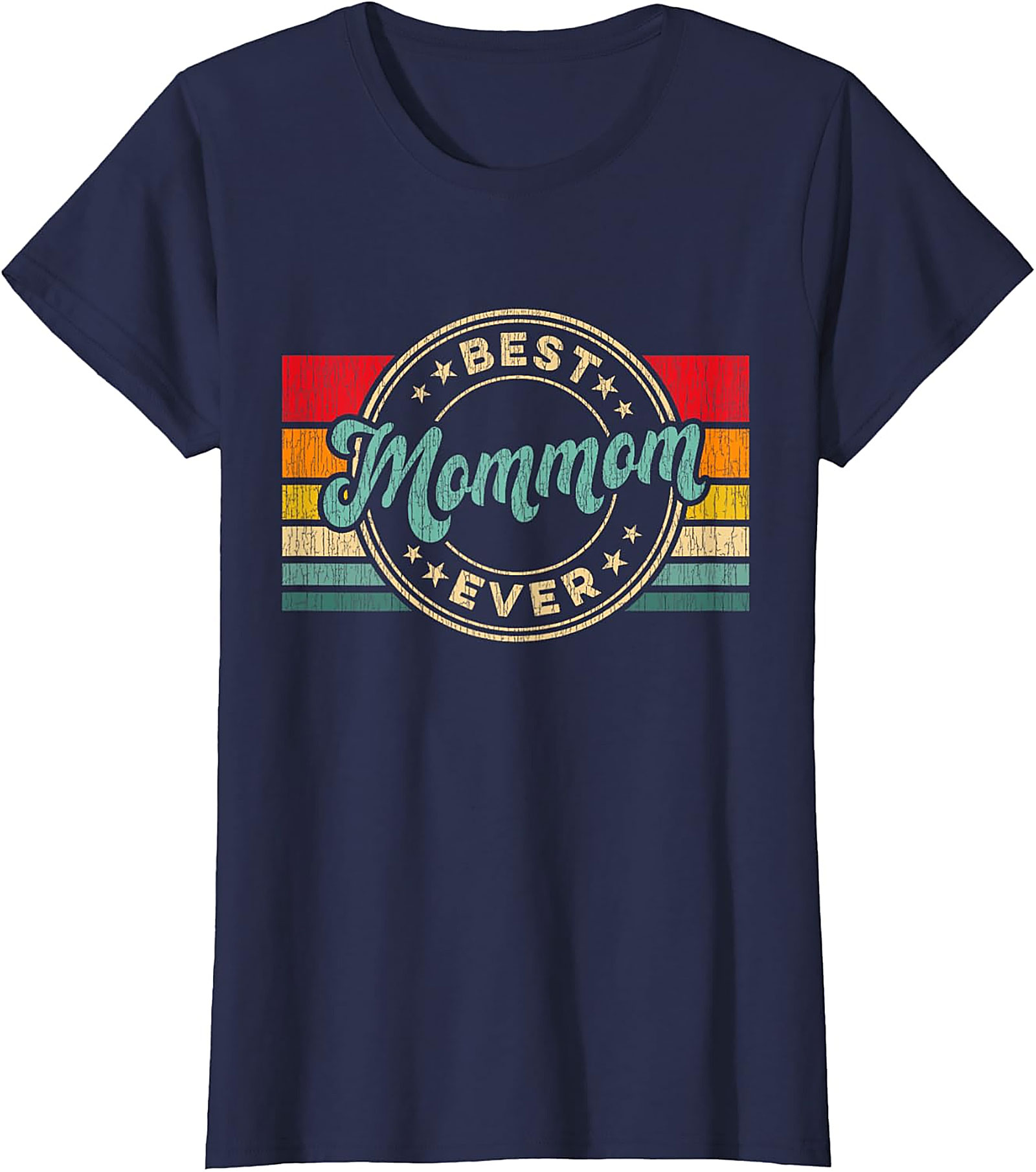  Best Mommom Ever Retro T-Shirt Vintage Graphic Tee Gift