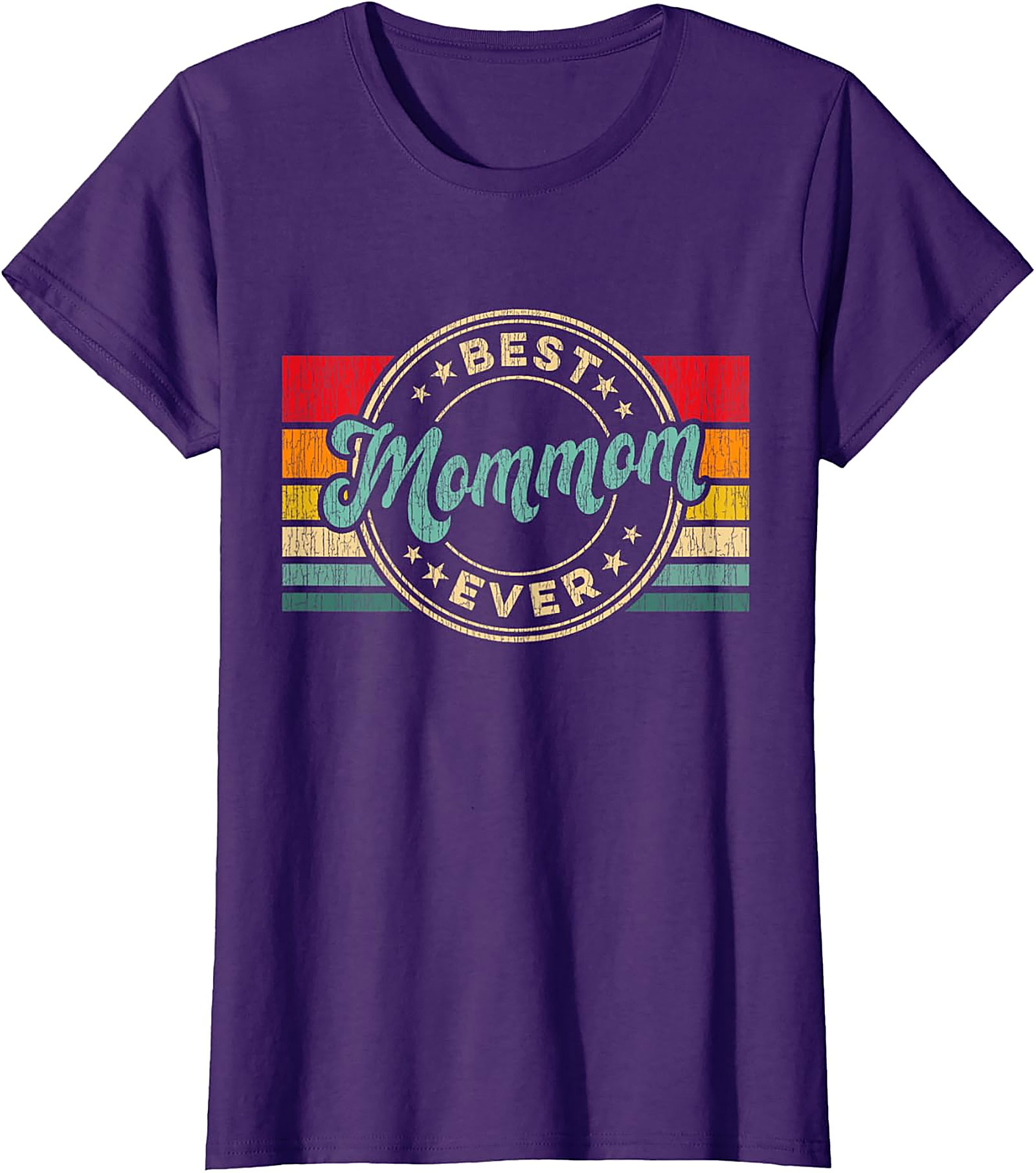  Best Mommom Ever Retro T-Shirt Vintage Graphic Tee Gift