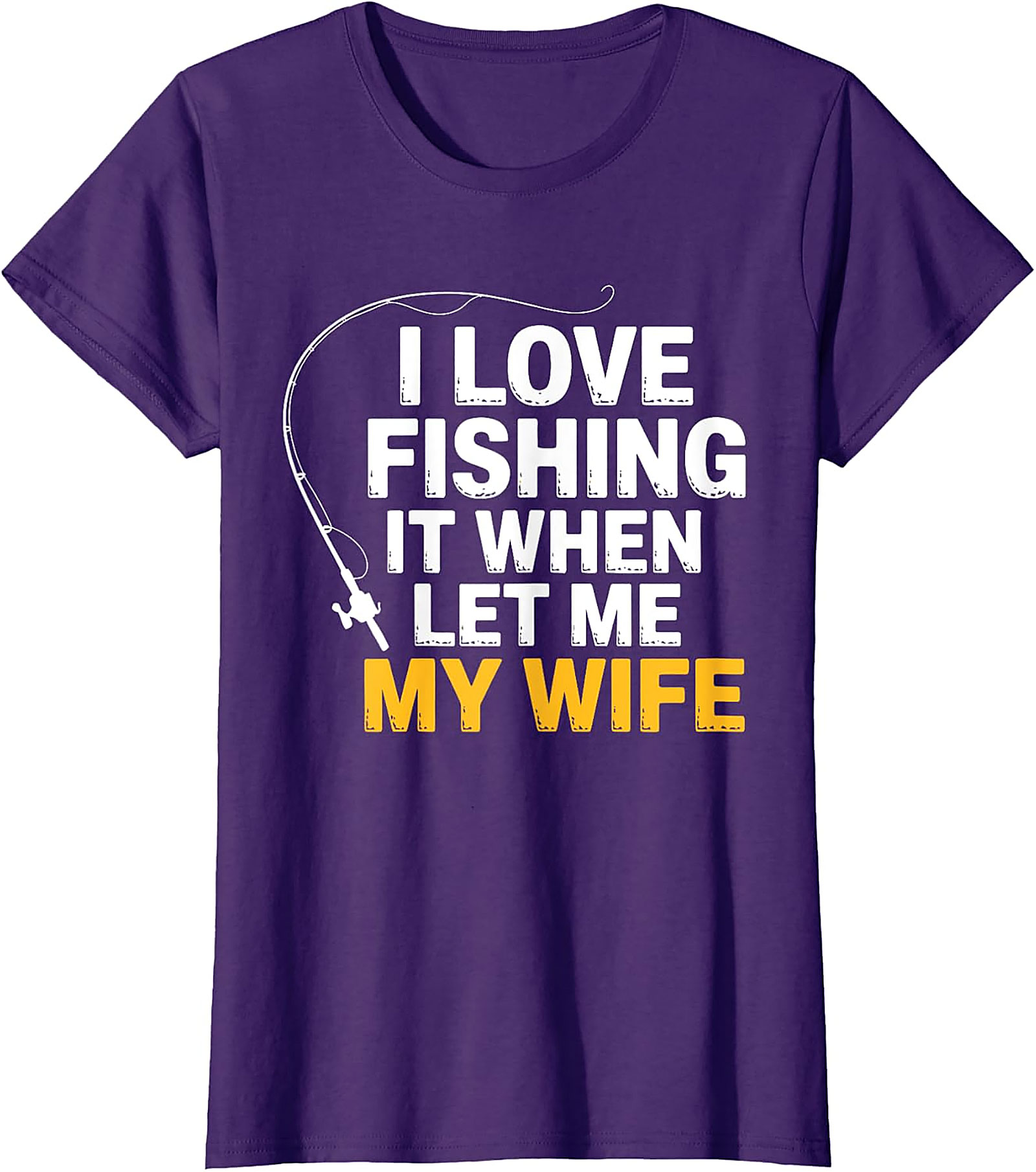 Funny Fishing T-Shirt - "I Love Fishing" Husband Gift Tee