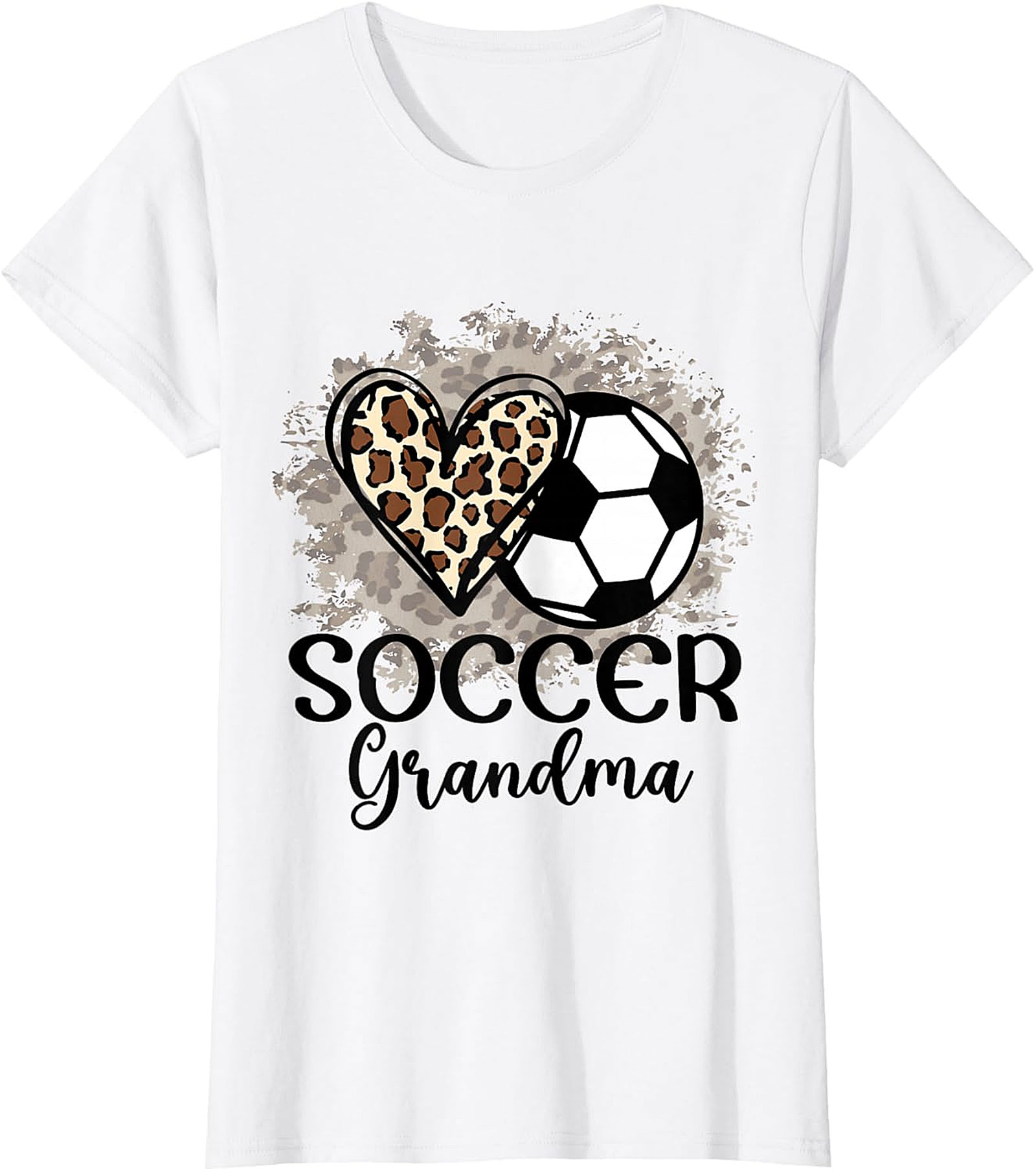  Soccer Grandma T-shirt | Leopard Print Sports Graphic Tee