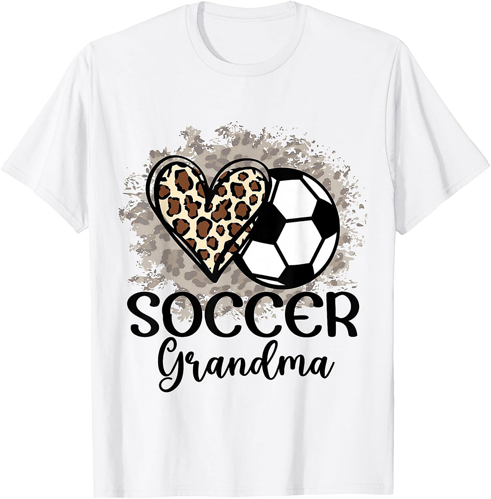  Soccer Grandma T-shirt | Leopard Print Sports Graphic Tee