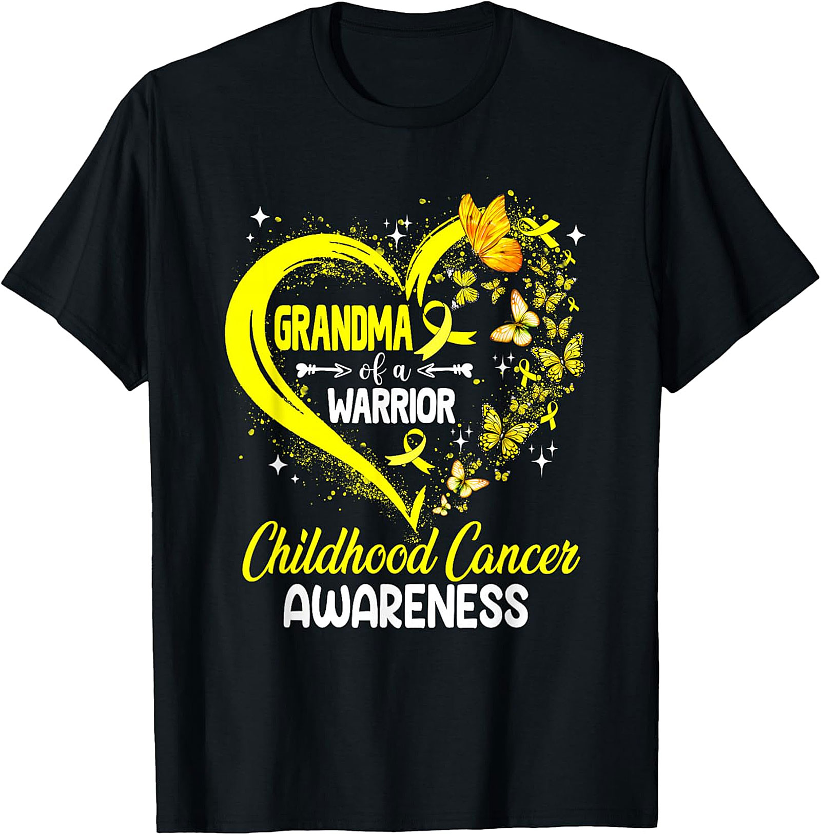 Grandma of a Warrior Childhood Cancer Awareness T-Shirt