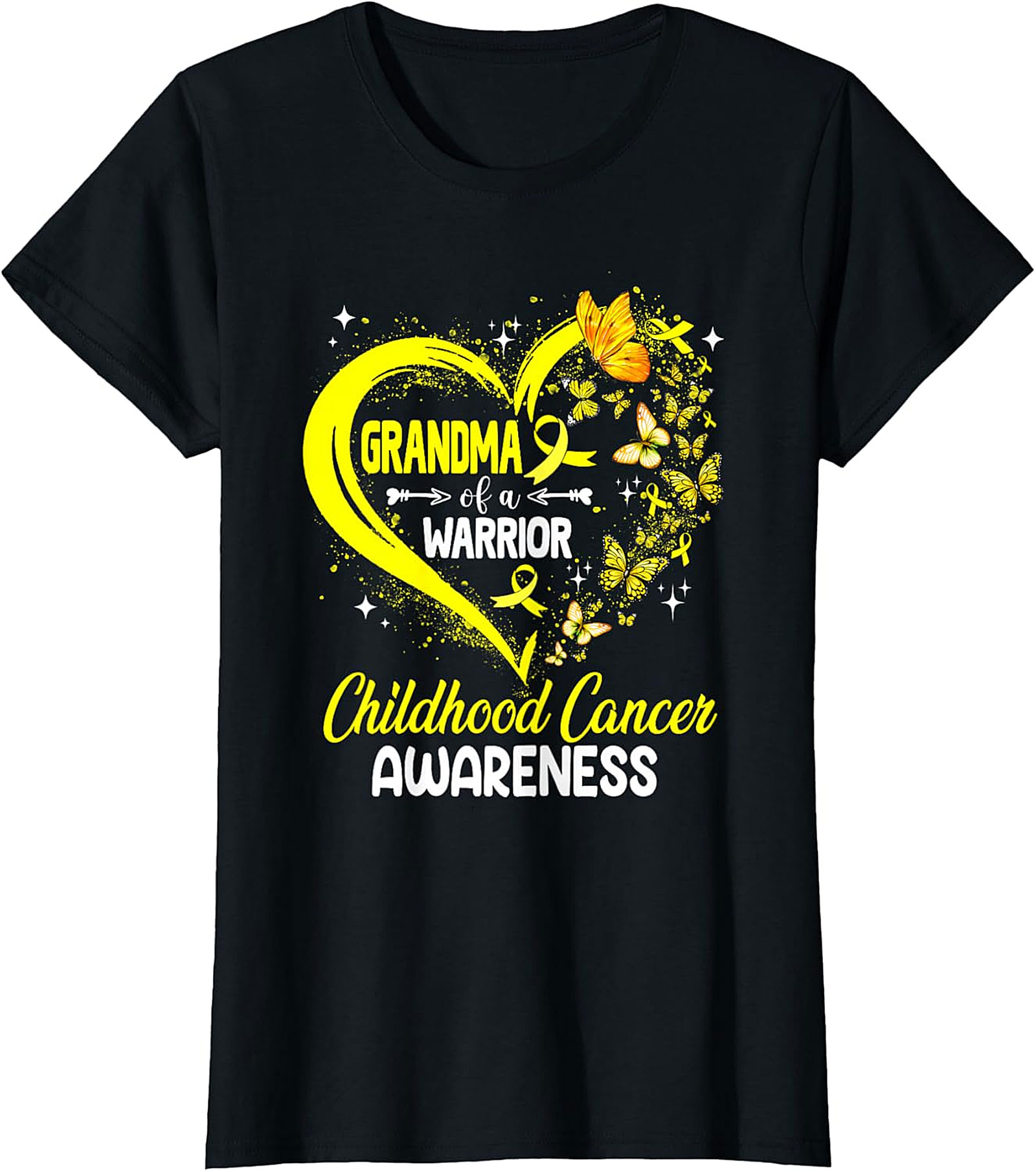 Grandma of a Warrior Childhood Cancer Awareness T-Shirt