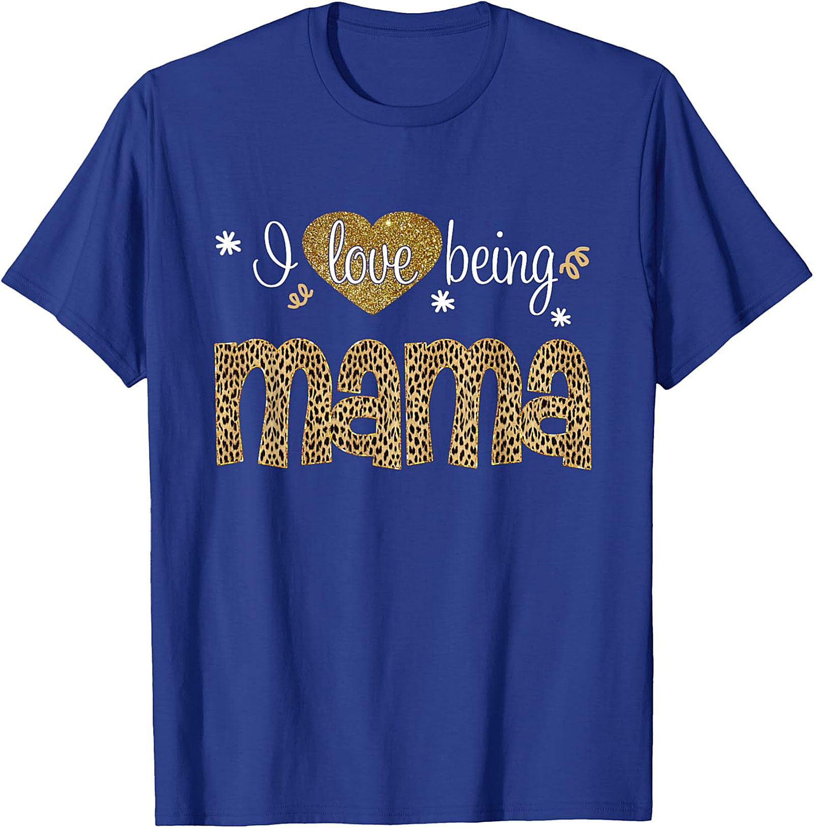 I Love Being Mama T-Shirt Leopard & Gold Graphic Tee
