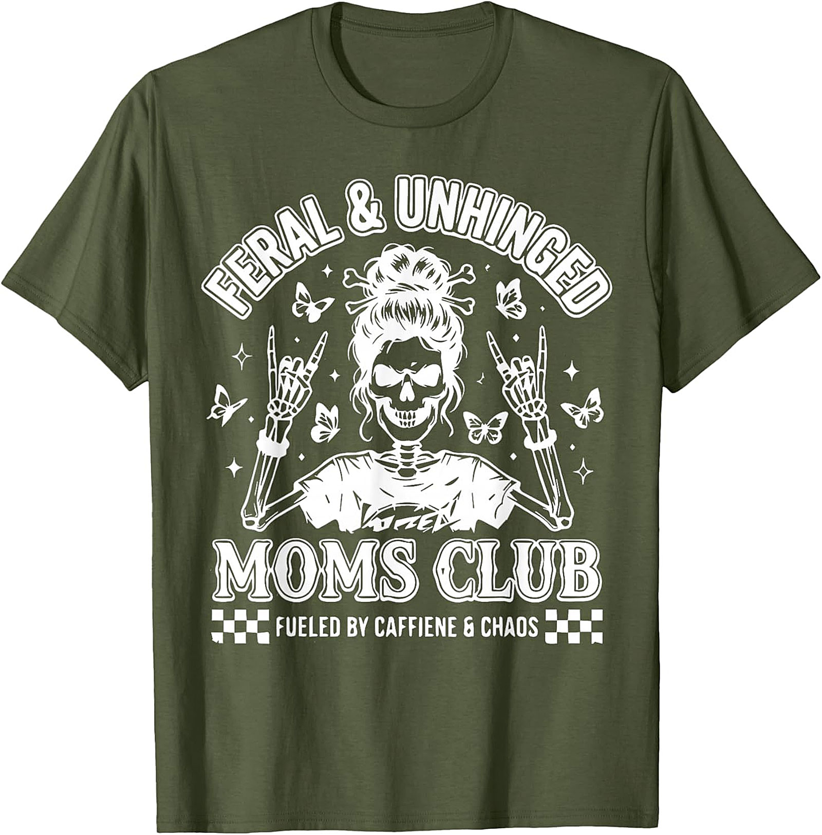  Feral & Unhinged Moms Club T-Shirt Funny Mom Graphic Tee