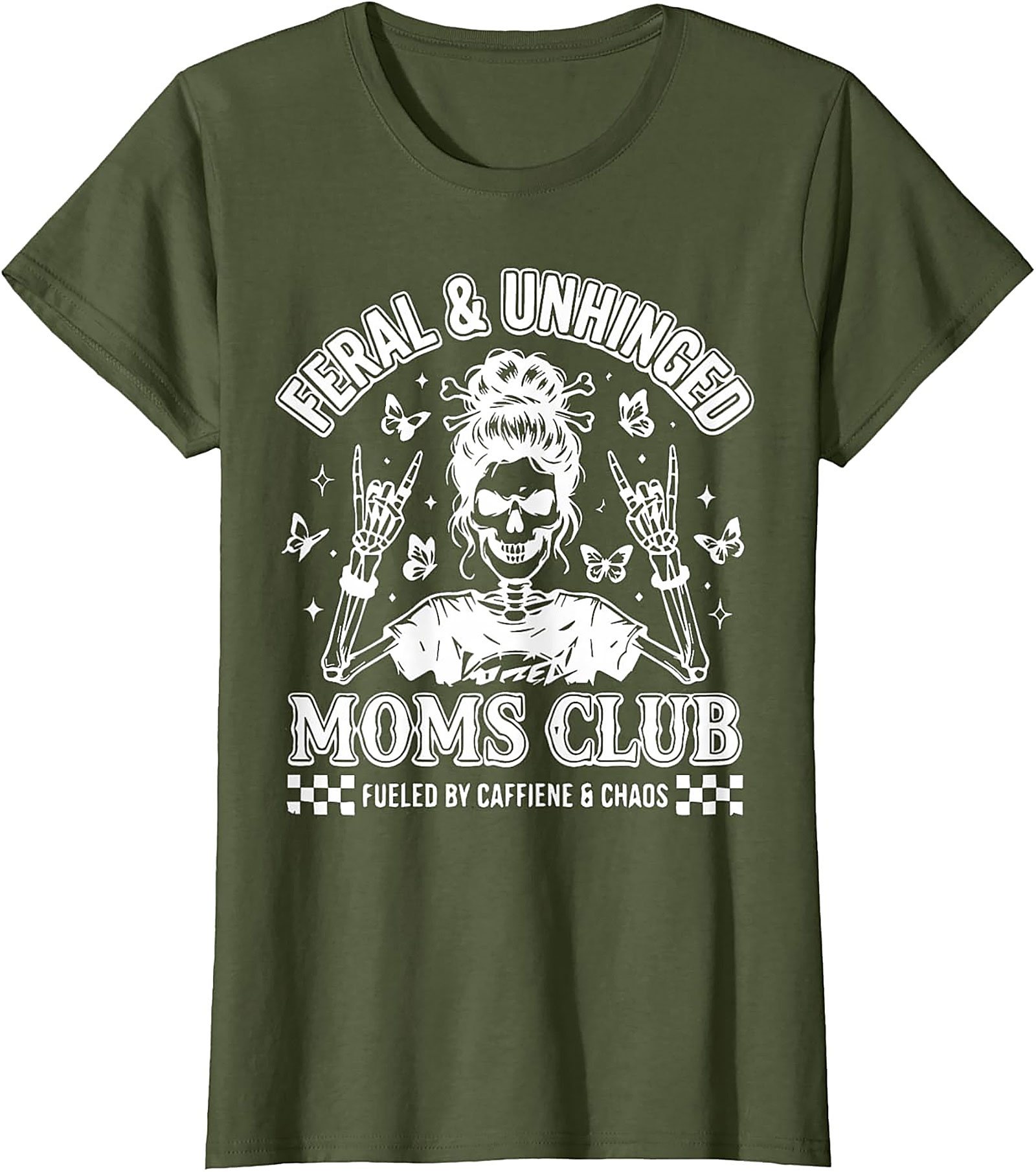  Feral & Unhinged Moms Club T-Shirt Funny Mom Graphic Tee