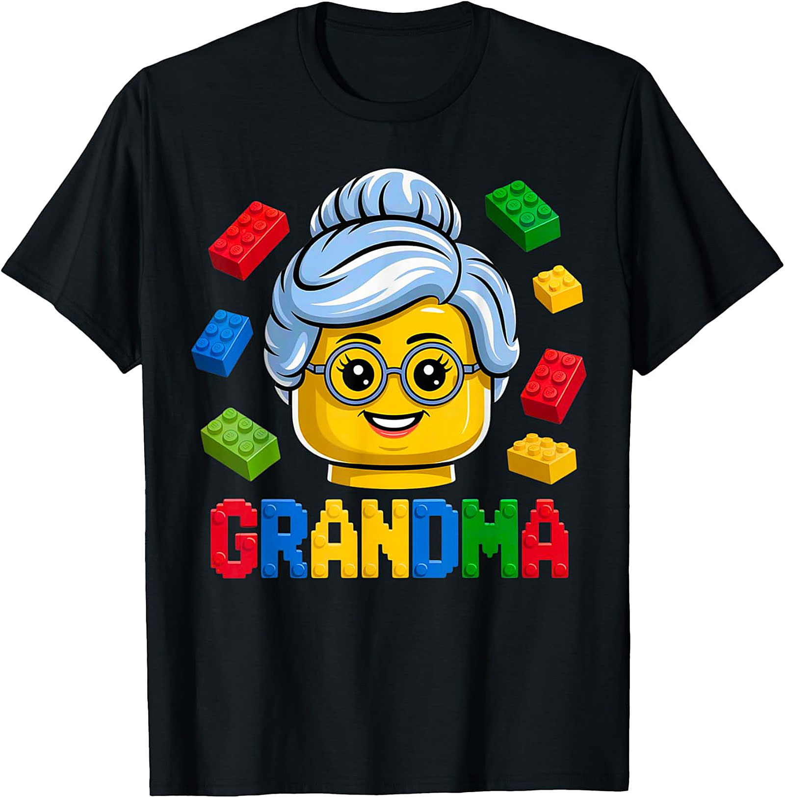 Brick Grandma T-Shirt - Fun Building Block Graphic Tee