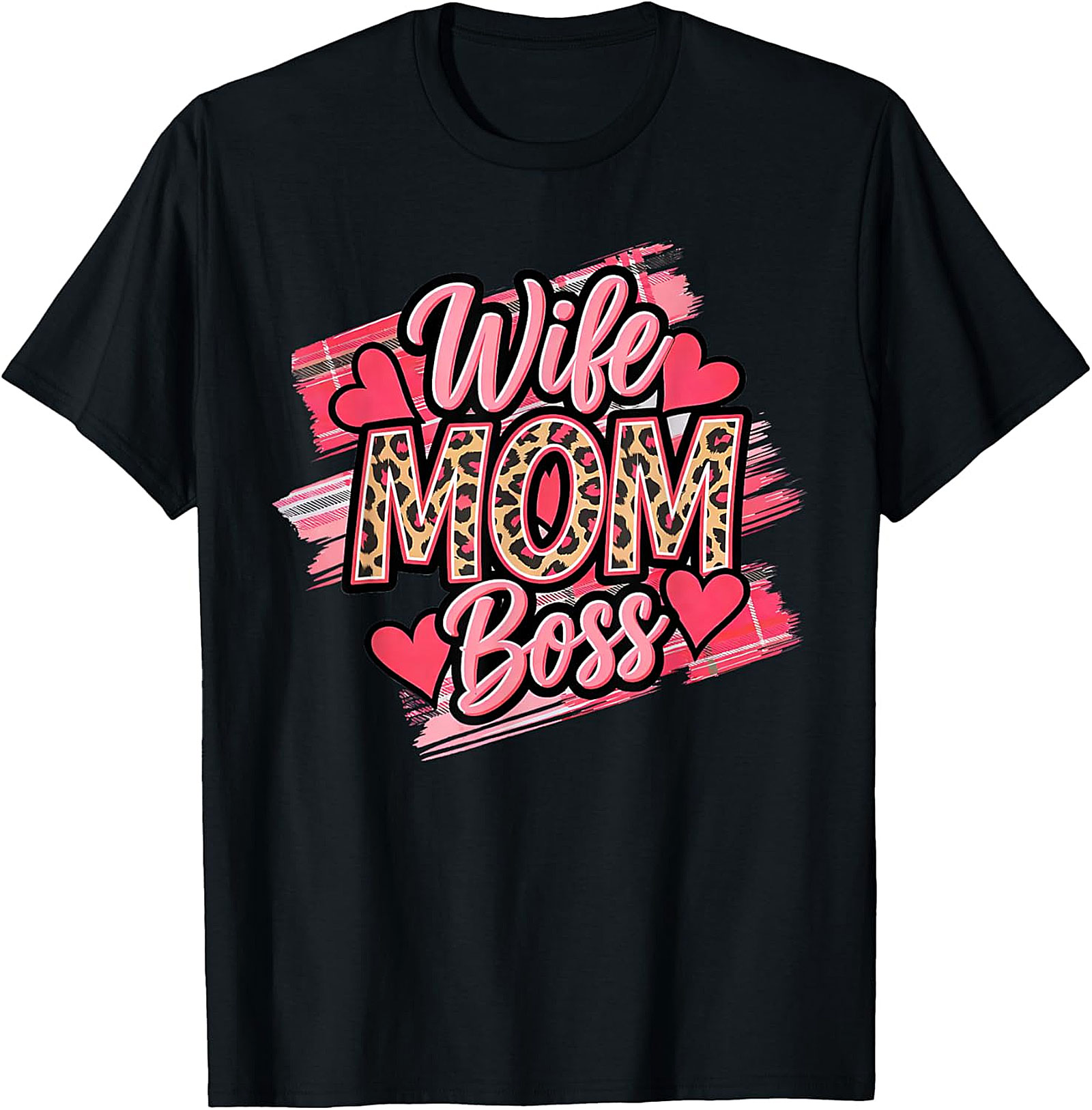 Wife Mom Boss Leopard T-Shirt | Soft Cotton Graphic Tee