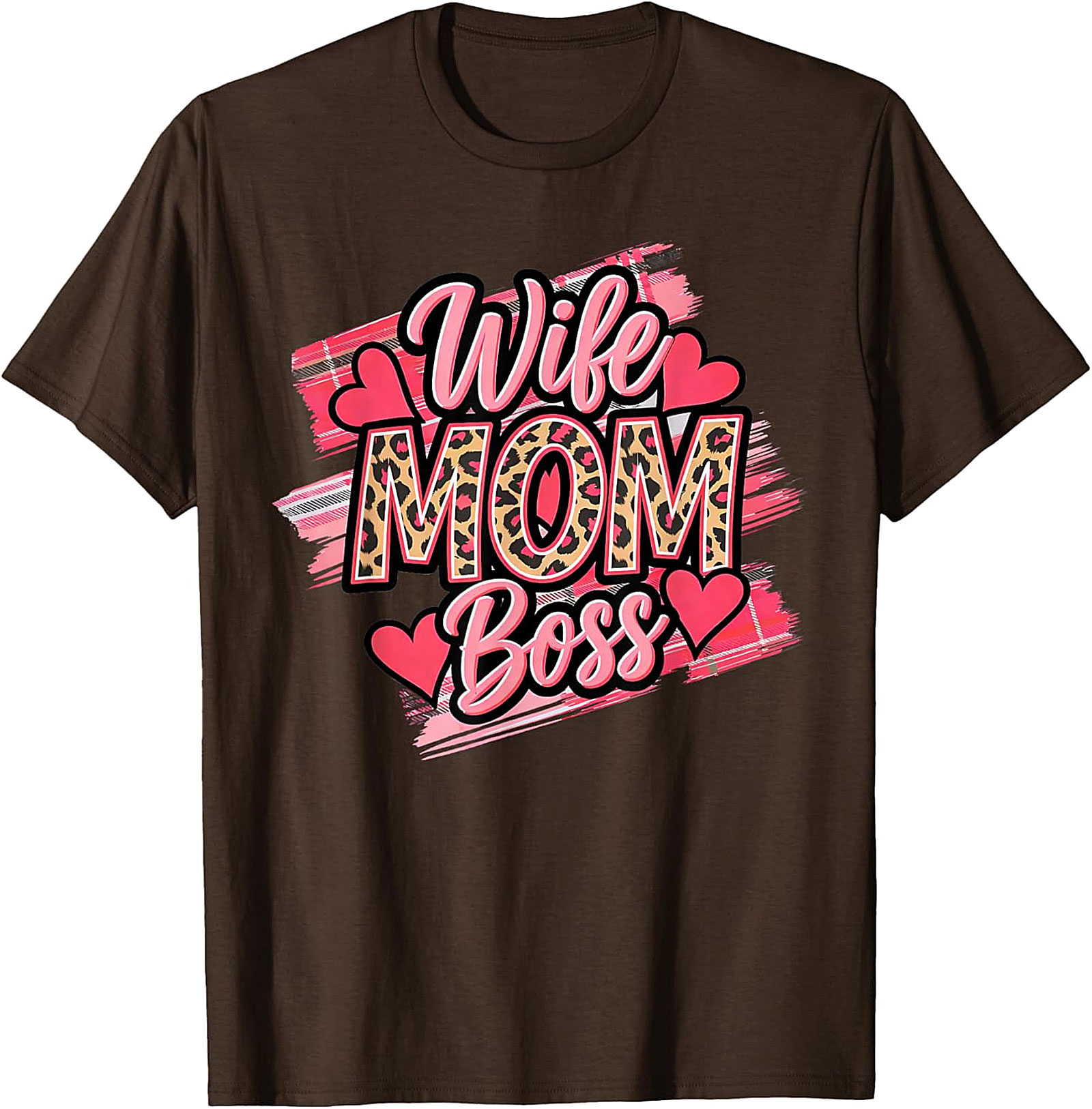 Wife Mom Boss Leopard T-Shirt | Soft Cotton Graphic Tee