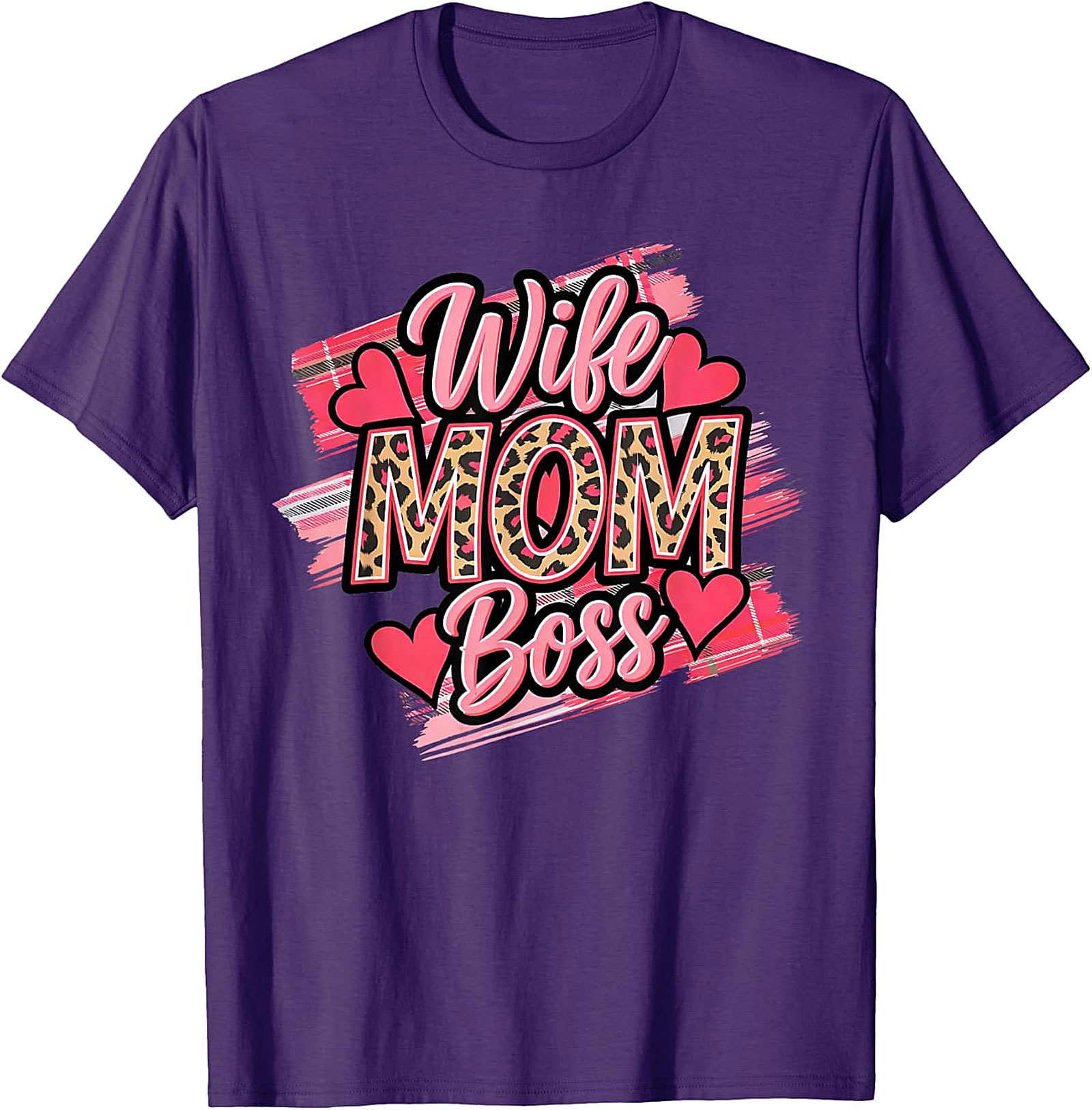 Wife Mom Boss Leopard T-Shirt | Soft Cotton Graphic Tee