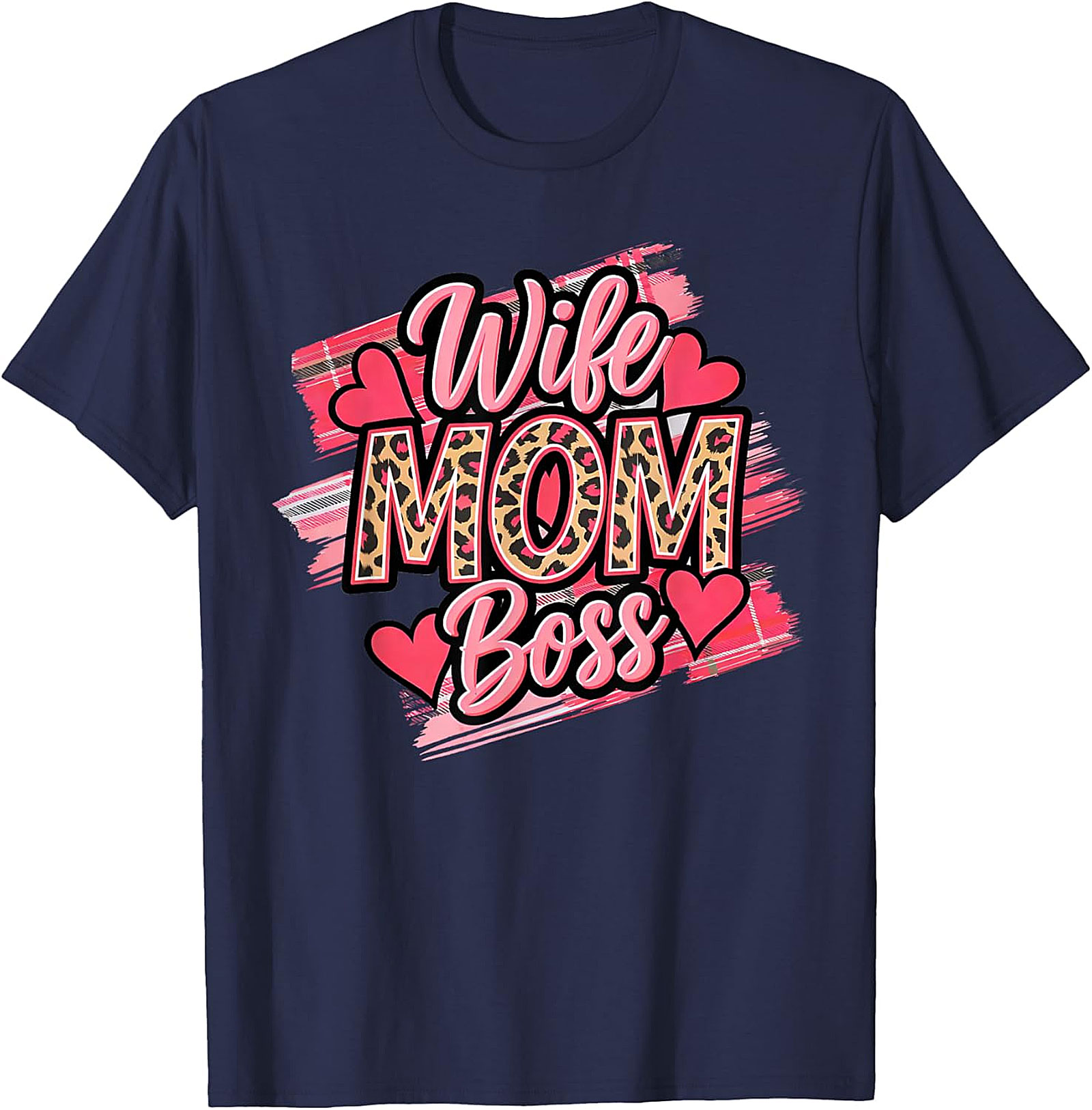 Wife Mom Boss Leopard T-Shirt | Soft Cotton Graphic Tee
