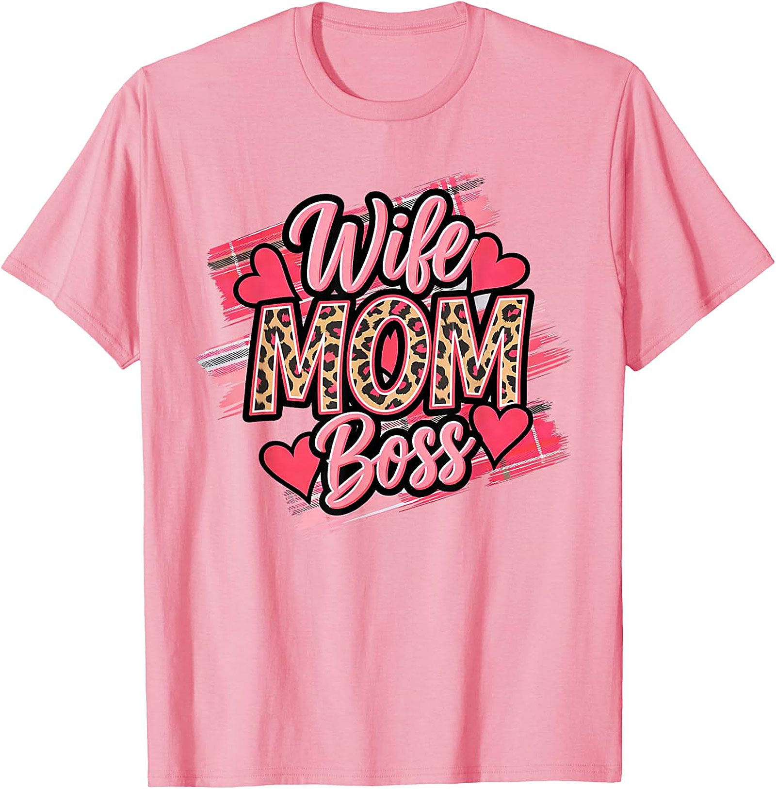 Wife Mom Boss Leopard T-Shirt | Soft Cotton Graphic Tee