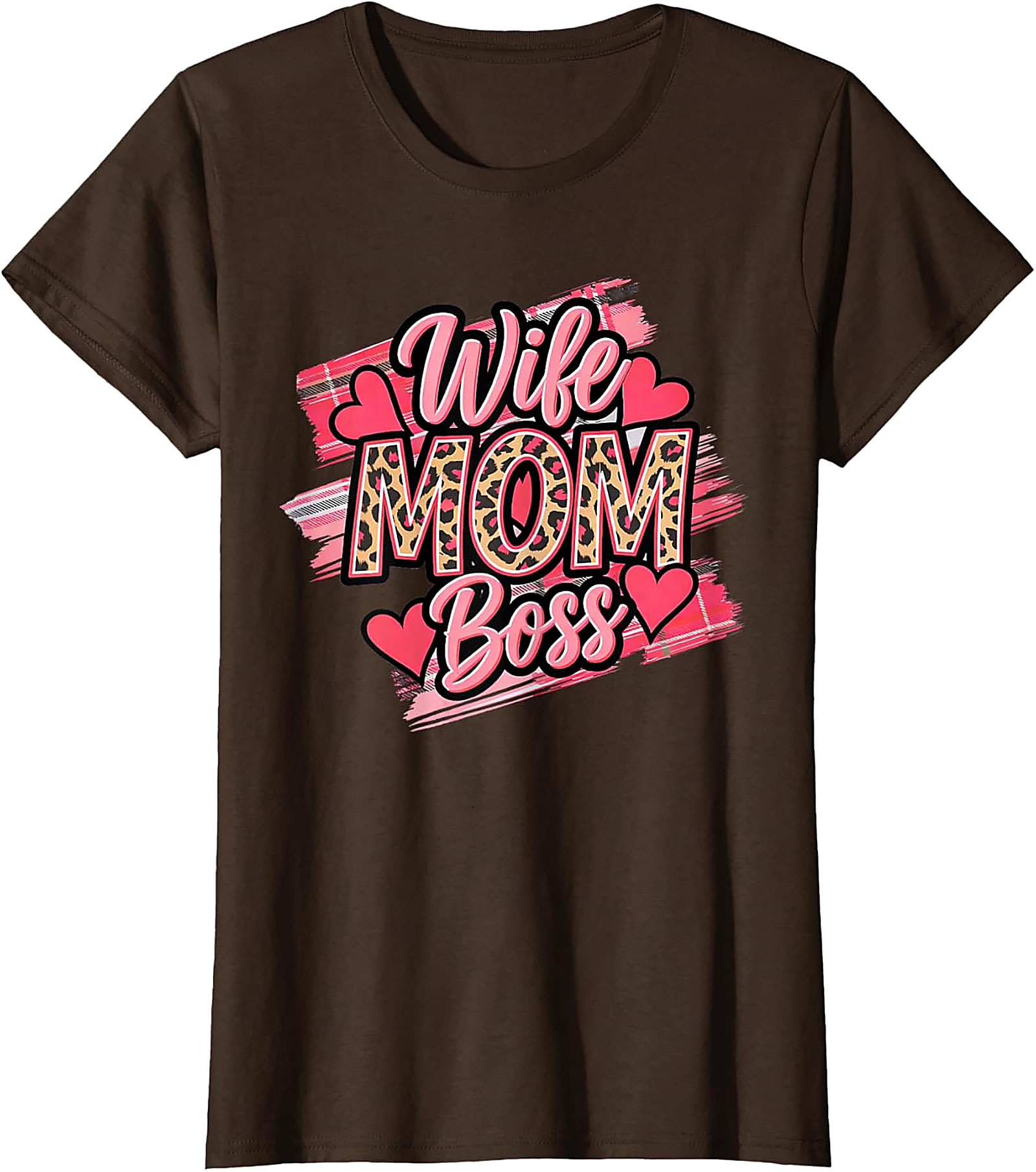 Wife Mom Boss Leopard T-Shirt | Soft Cotton Graphic Tee