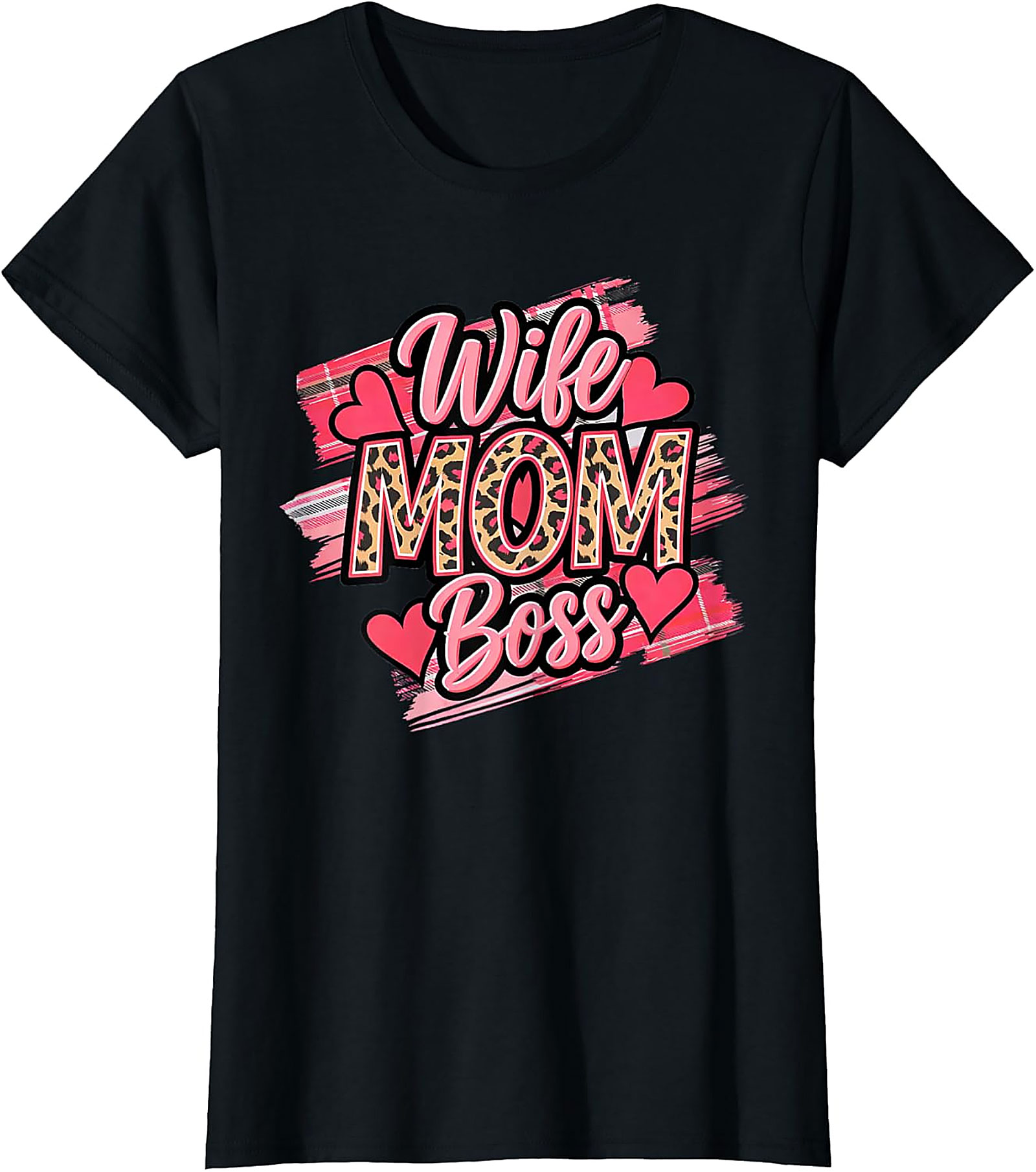 Wife Mom Boss Leopard T-Shirt | Soft Cotton Graphic Tee
