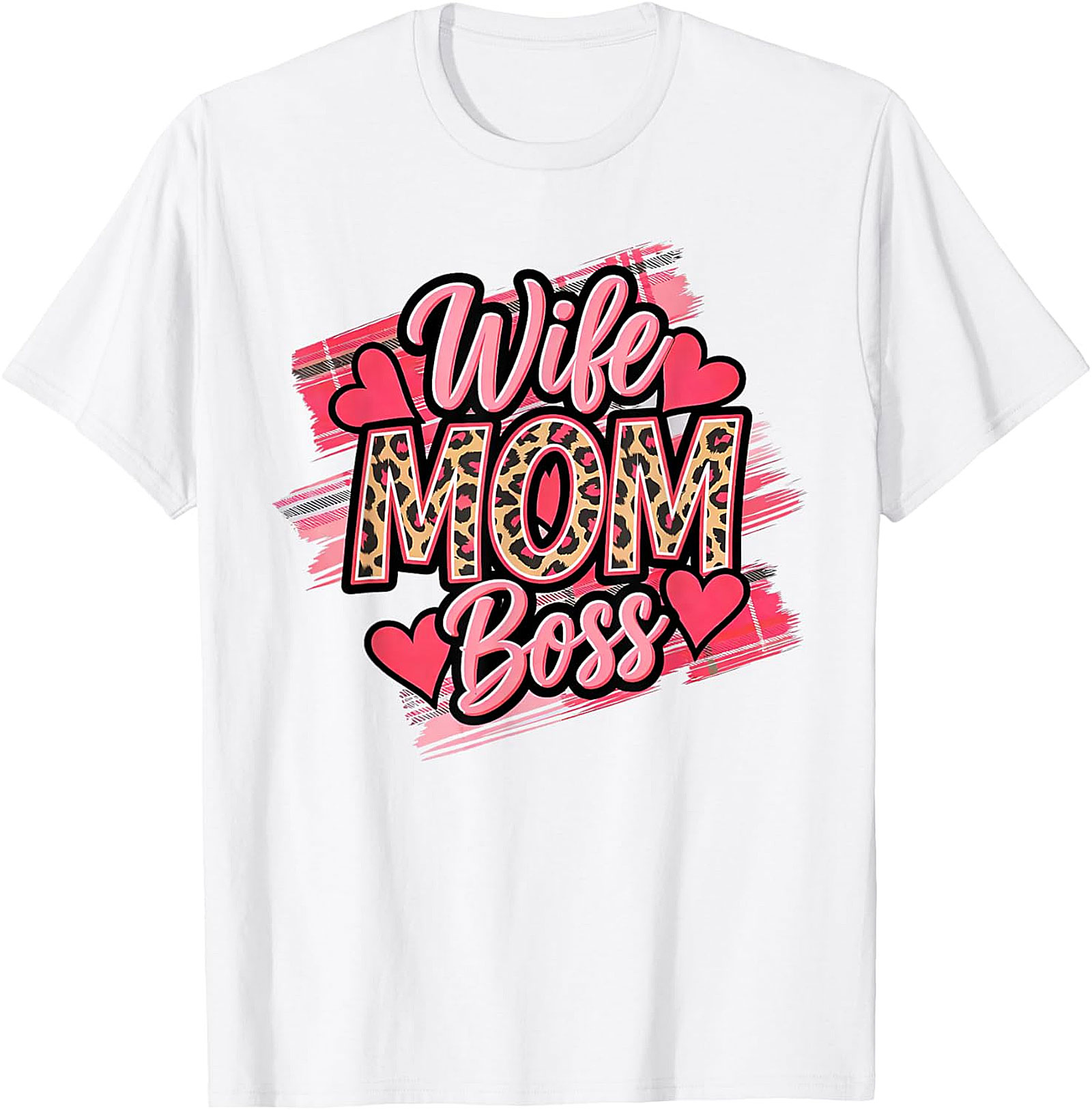 Wife Mom Boss Leopard T-Shirt | Soft Cotton Graphic Tee